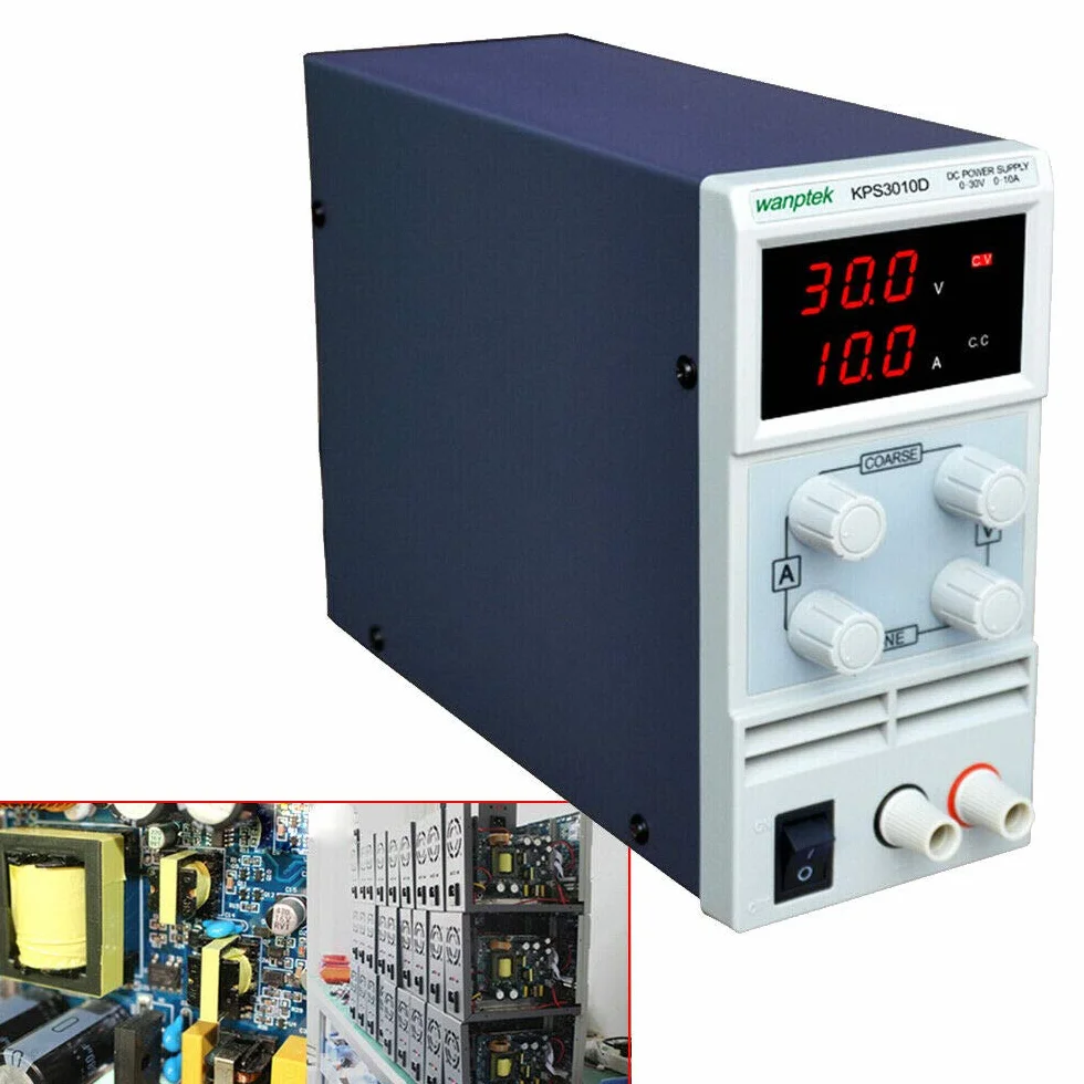 Alimentatore di rete DC regolabile, 0-30 V, 0-10 A