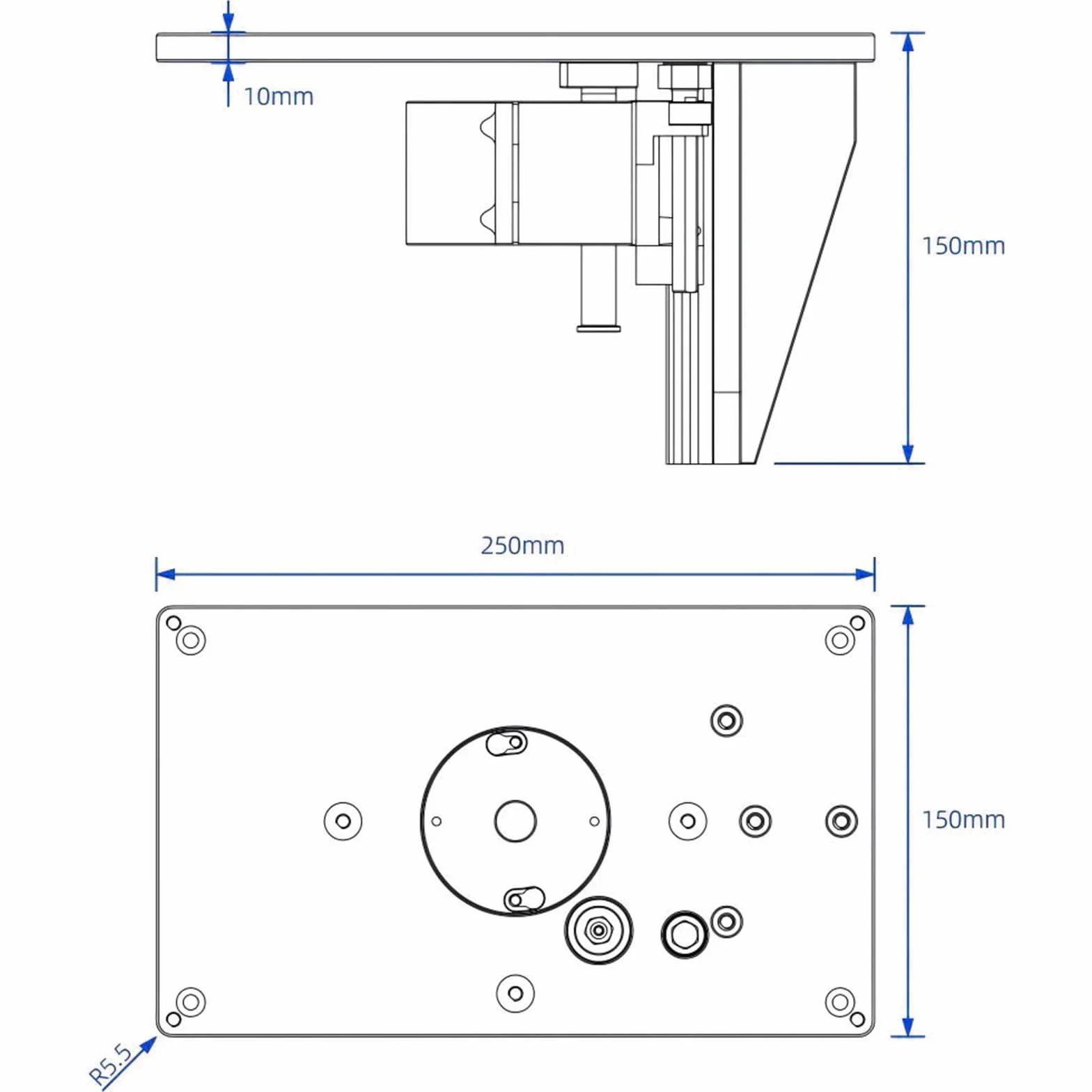 Piastre Inserto Banco Fresa Set,Kit di sollevamento per router,tavola elevatrice per fresatrice,Tabella di sollevamento del router con l'ascensore fisso della base, Adatto per lavorazione del legno