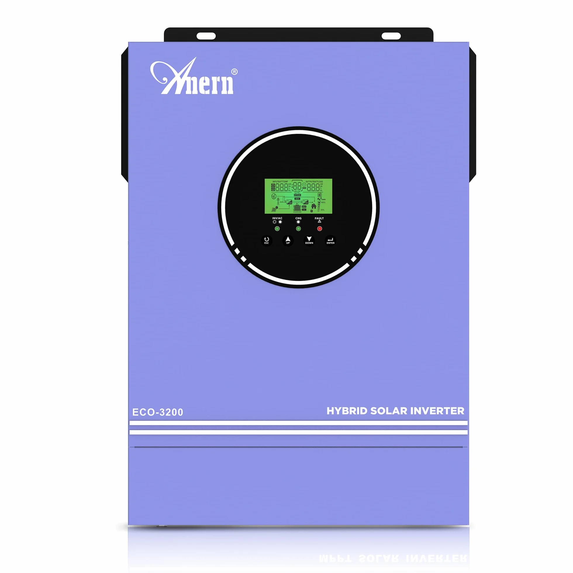 Anern Inverter solare ibrido da 3000W 24VDC a 220 V/230 VAC con regolatore solare 80A, ingresso PV max.400V, funzionamento con batterie al piombo da 24V e al litio