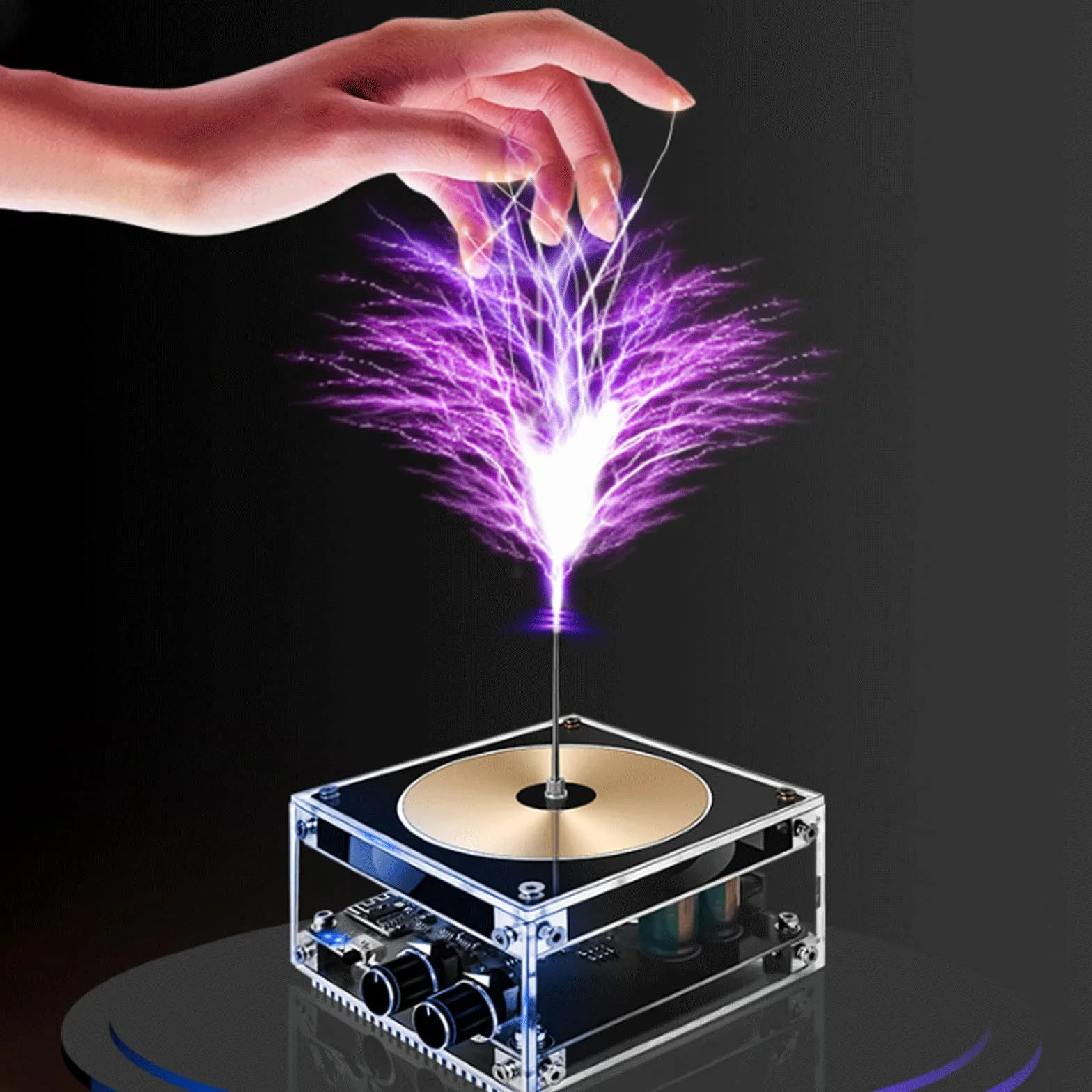 Bobina di Bluetooth Mini Musica Bobina di Altoparlante al Plasma Ad Arco Bobina di Toccabile Bobina Desktop Senza Fili Lunghezza Fulmine 10cm Esperimento Scientifico Adulto