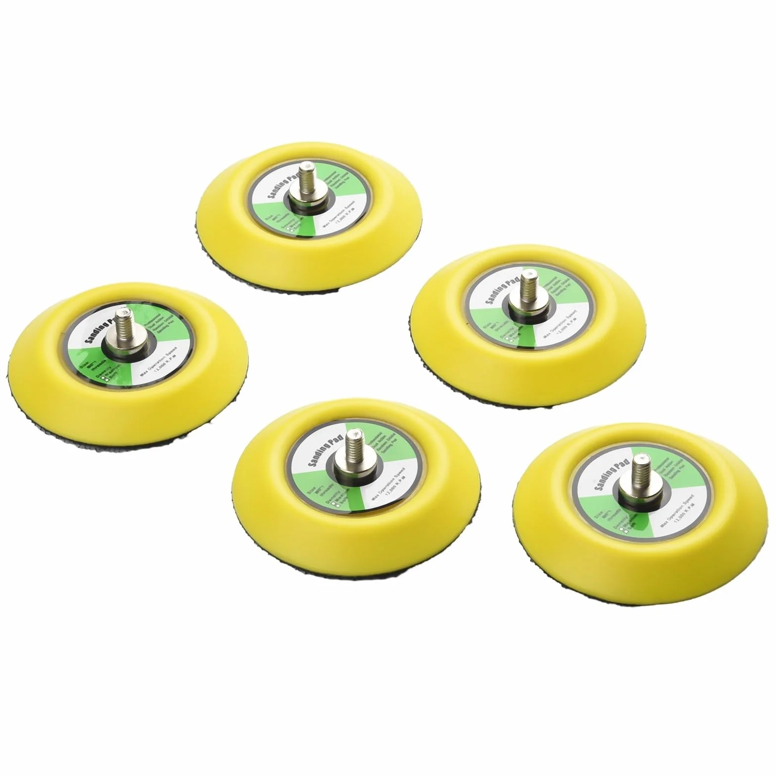 Platorello per lucidatura a gancio da 75 mm, accessori per smerigliatrice angolare per levigatrici pneumatiche, filettatura maschio M6, diametro 7,6 cm, set da 5 pezzi, fino a 12000 giri/min (5 pezzi)