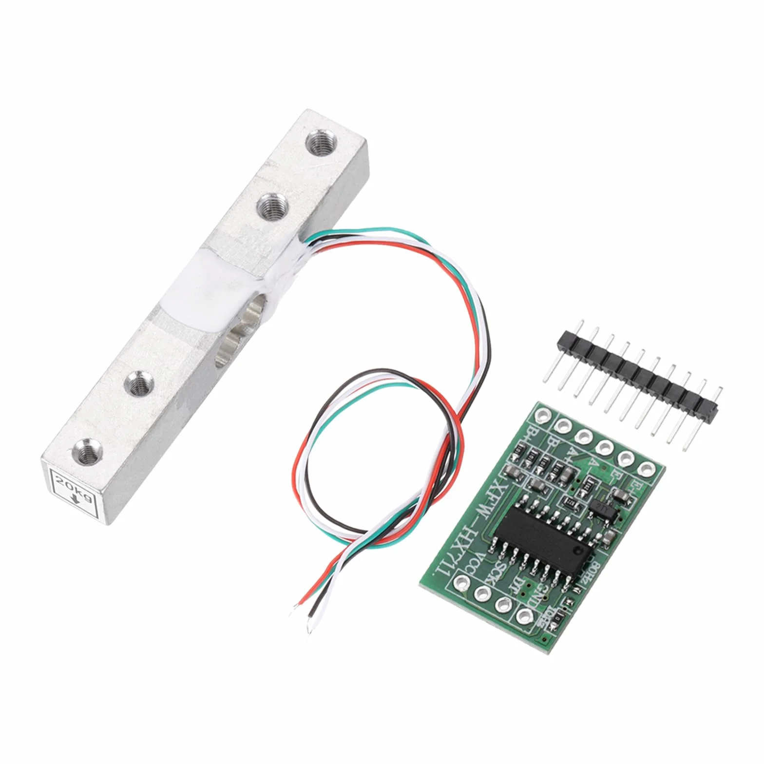 QUARKZMAN Sensori di Pesatura, Sensore Peso Cella Carico Digitale 20 Kg + Sensore Pesatura Modulo Hx711 24 Bit Precisione A/D Doppio Canale per Kit Bilancia Cucina Elettronica Portatile