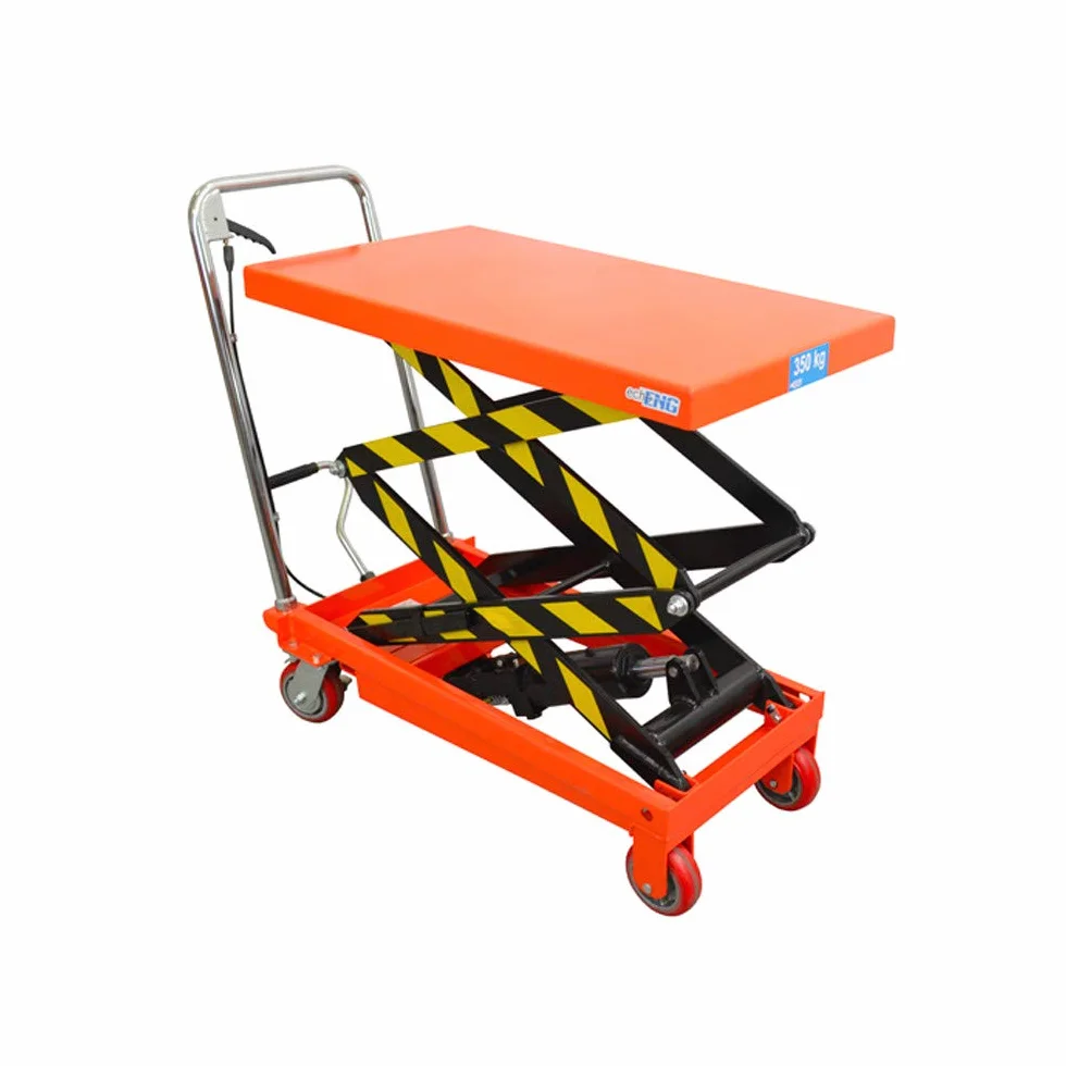 echoENG Carrello sollevatore con Piattaforma a Doppio Pantografo| Altezza di sollevamento 1300 mm | Portata 350 kg | Dimensione tavola 850x500 | Transpallet a forbice |MA SL CP35