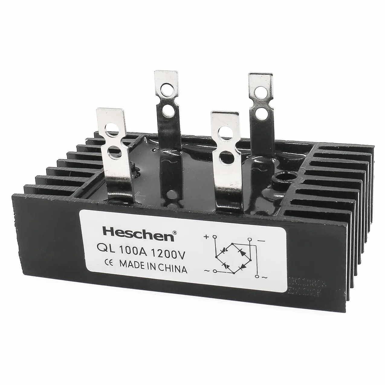Heschen Raddrizzatore a ponte monofase, QL-100A, modulo a diodi, 100A, 4 terminali