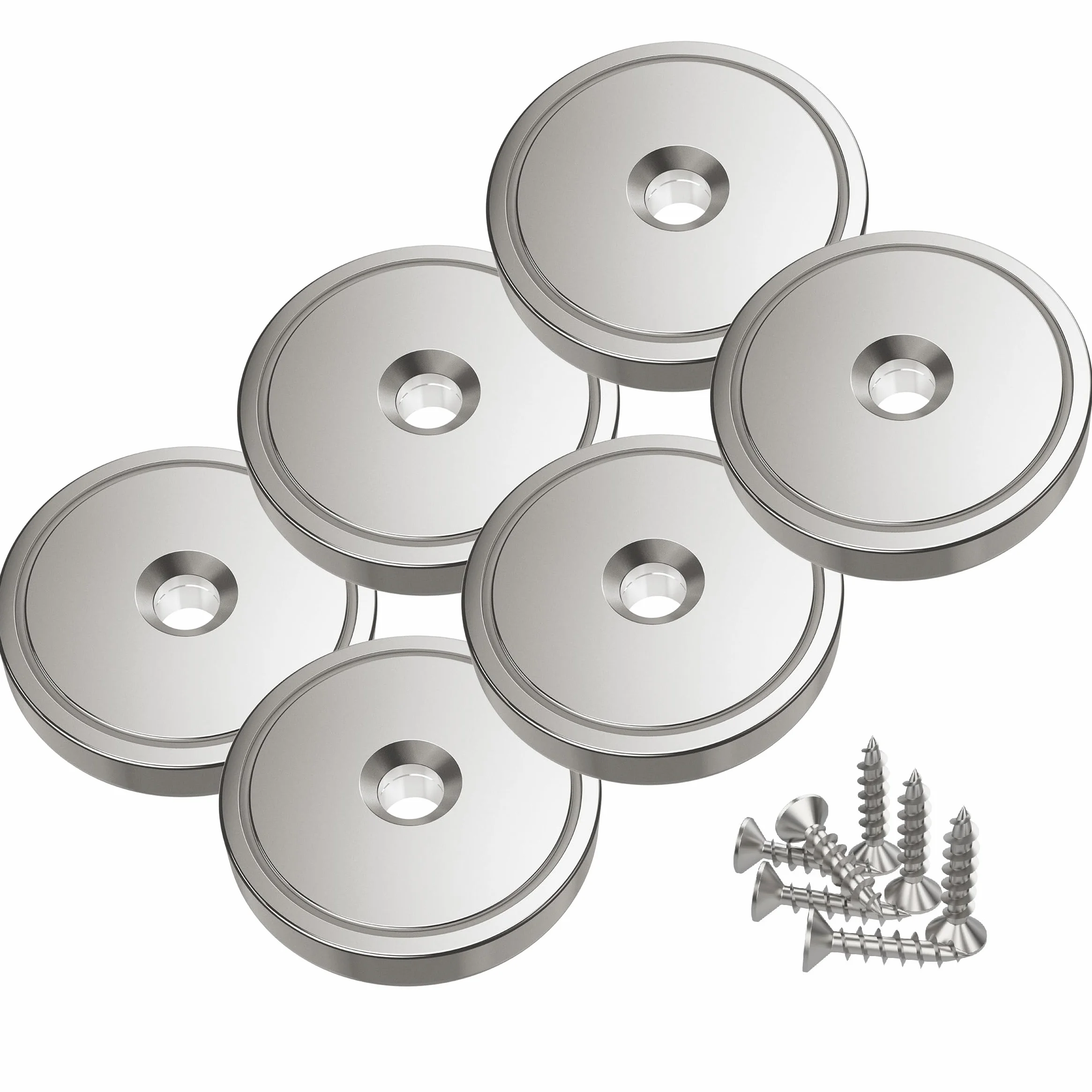 Magnetpro Magneti a disco 55 KG forza di trazione 36 x 8 mm base acciaio viti