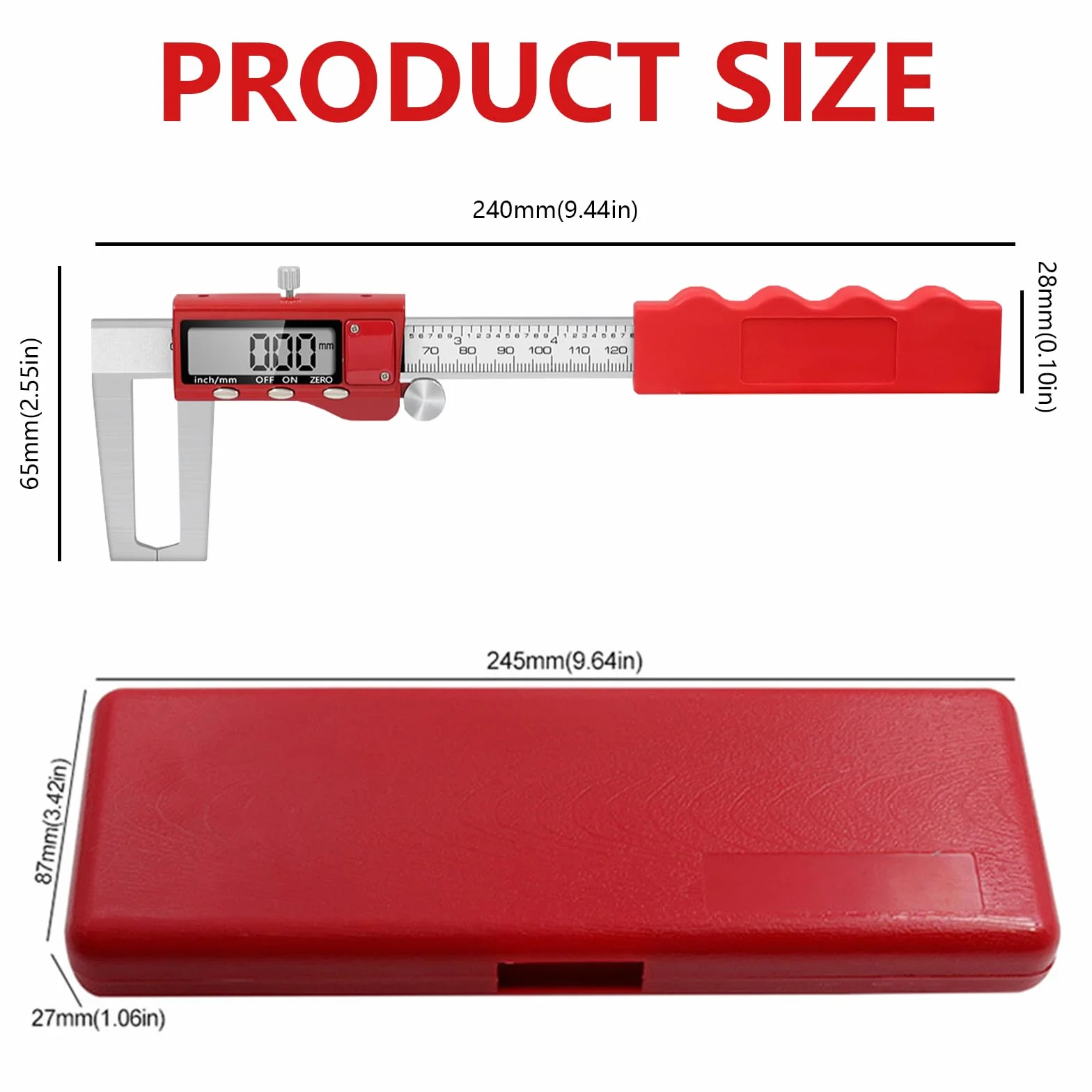 Calibro Digitale, Calibro Digitale Per Disco Freno Da 0-150 Mm Strumento Di Misurazione In Acciaio Inossidabile Con Scatola Di Immagazzinaggio E Display Lcd Per Meccanici E Appassionati Di Auto
