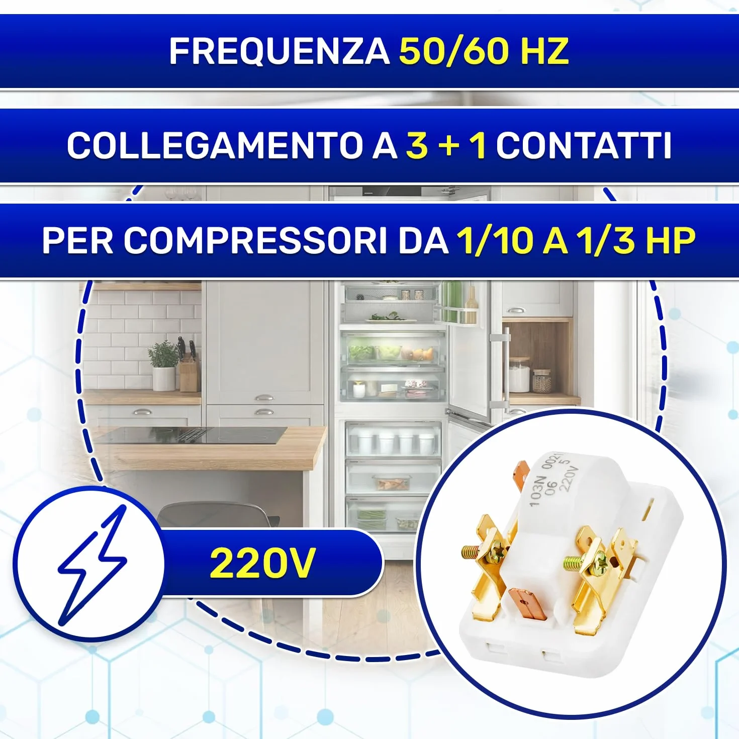 Rele di Protezione Motore del Compressore per Frigorifero 103N0021 per Danfoss Garanzia di 10 Anni - MONTERAL