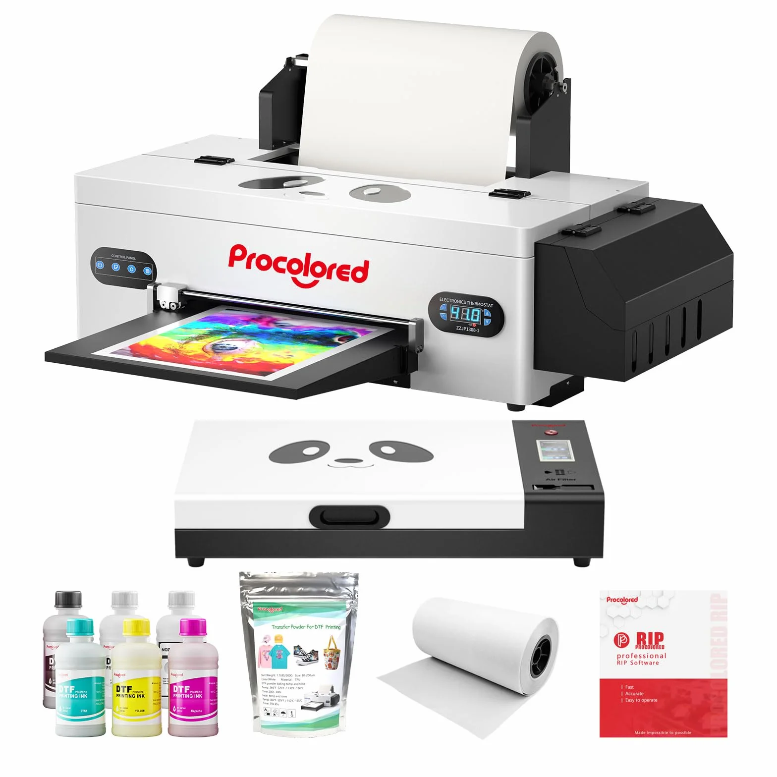 Procolored F13 Kit di stampa DTF diretto alla macchina di stampa del film con il ciclo dell'inchiostro bianco del forno di indurimento per il piccolo uso di affari di DIY della maglietta di T