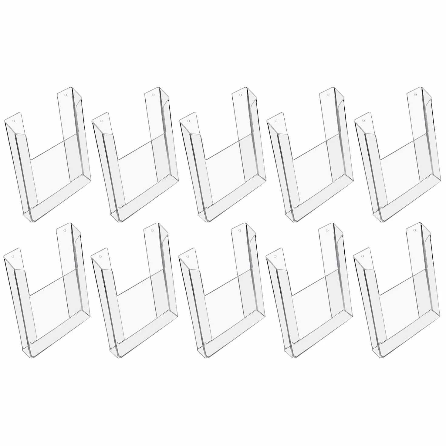HMF 46843 Portavolantini da parete in acrilico | 10 pezzi | DIN A4 verticale | Trasparente
