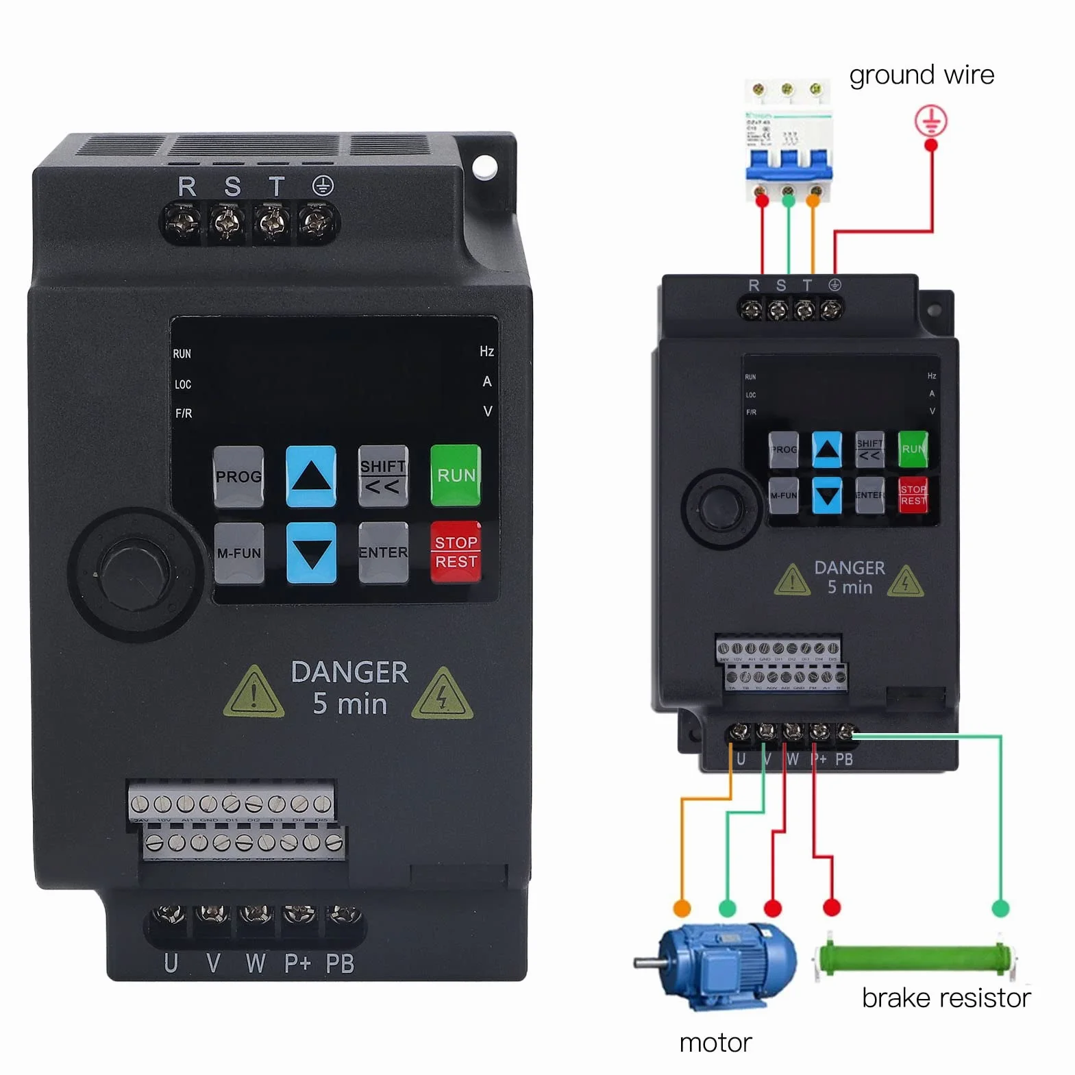 Regolatore di Frequenza Inverter Montato su Guida a Frequenza Variabile Trifase 1.5KW VFD Ingresso AC380V Uscita AC0-380V Per Centrale Elettrica di Manutenzione