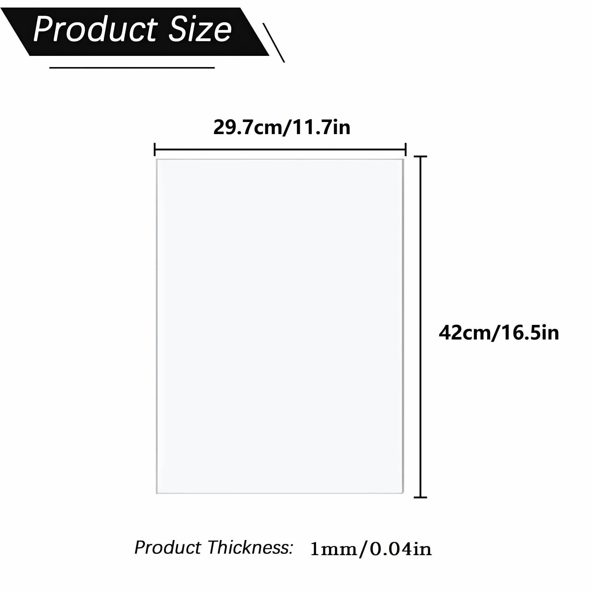 Taiyeestar 6 Pezzi Foglio Acrilico A3 Trasparente Plastica da 1 mm, Pannello Acrilica Trasparente da 42 x 29.7cm, Fogli Acrilici Trasparenti per Display, Cornice, Pittura, Stampa