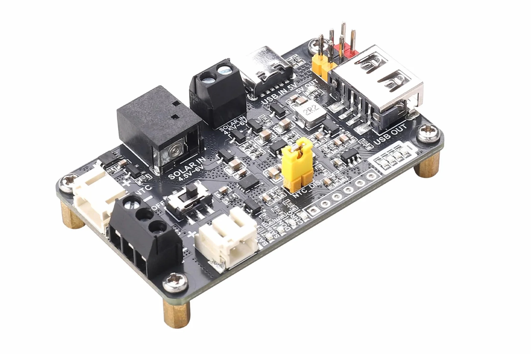 Solar Energy Manager C, DIY Solar Power Management Module, 5V Solar Panel/USB Input, 3.3V/5V Output, Battery Protection for STEAM IoT