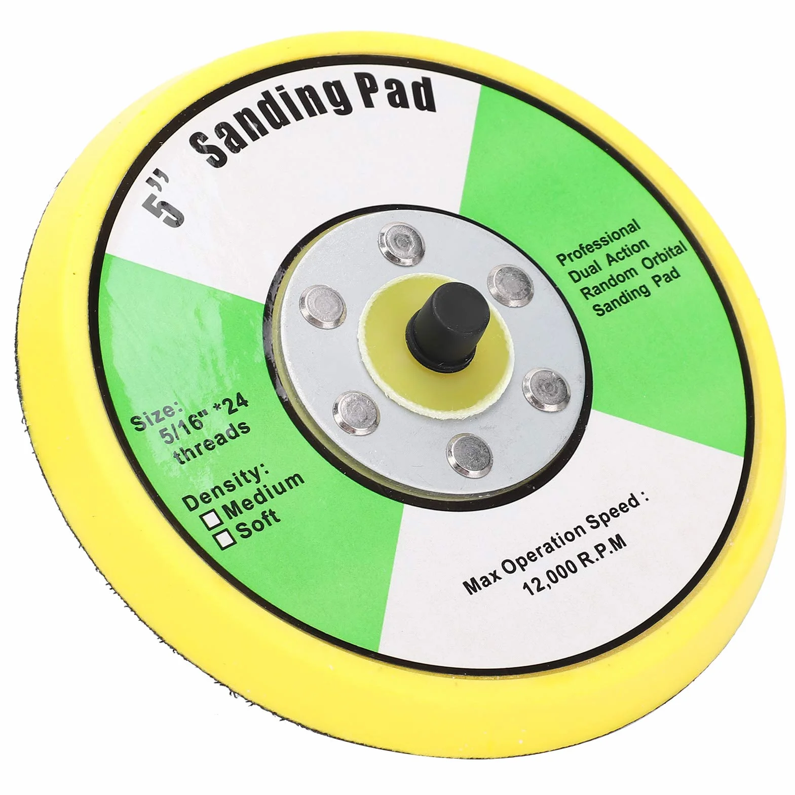 Disco per levigatura rotondo 5 pollici / 125 mm, tampone per levigatura e lucidatura, piastra di supporto per levigatura Accessori per smerigliatrice angolare Ruota abrasiva