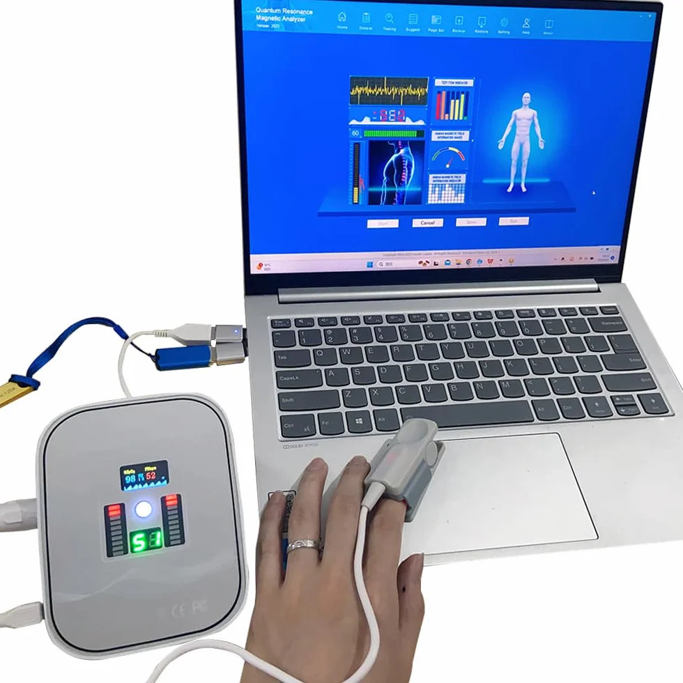 MObyat Set di Analizzatori Magnetici a Risonanza Quantica, Macchina per Test di Diagnosi Corporea Quantistica Touch Multilingue con 53 Rapporti, Analisi 3D Dinamica, Test Sub-Sanitario