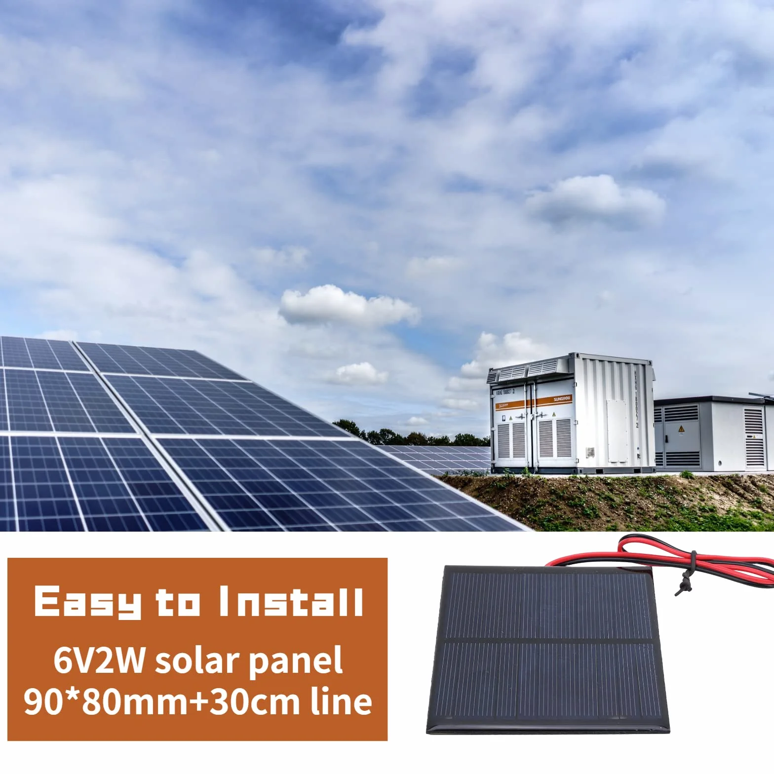 5Pcs Mini Pannello Solare, 5,5V 2W, 136 x 110MM, Silicio Monocristallino, Alta Efficienza