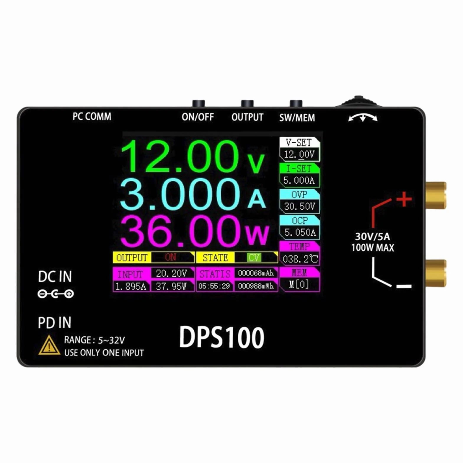 Alimentatore da Banco, Alimentatore da laboratorio tascabile DPS100 DC 30V 5A 100W regolatore di tensione programmabile banco dimensioni tascabili