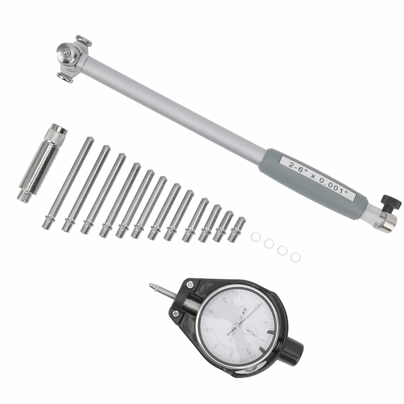Set misuratore di alesatura con quadrante estensore, misuratore di alesatura comparatore, indicatore di foro del quadrante di misurazione Kit di utensili per cilindri del motore (misure inglesi)