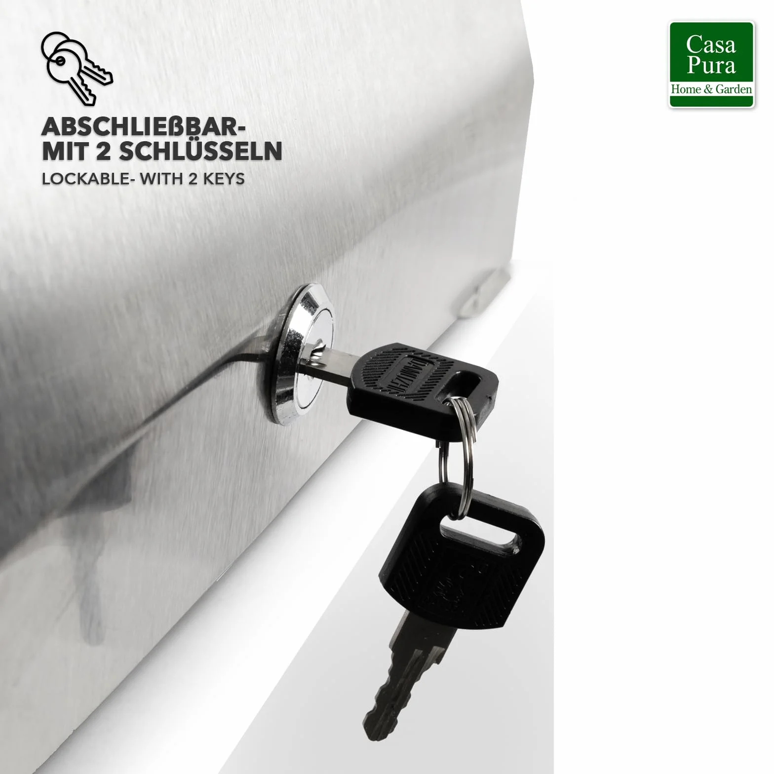 Dispenser di carta in acciaio inox chiudibile per 350-550 asciugamani con chiavi e materiale di montaggio