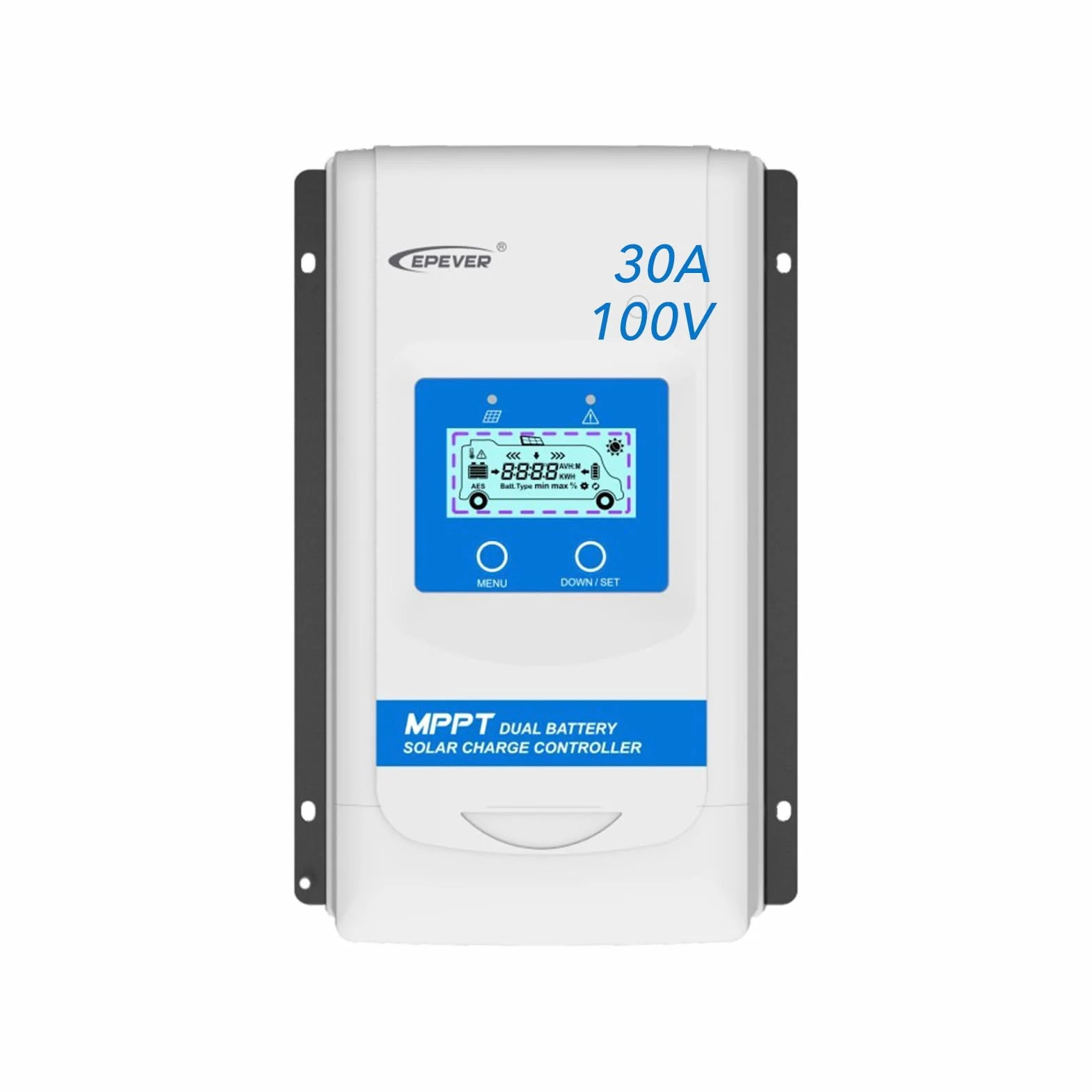 EPEVER® MPPT DuoRacer 30 A regolatore di carica solare DR3210N per 2 batterie, 12 V/24 V, per auto, PV 100 V (DR3210N)