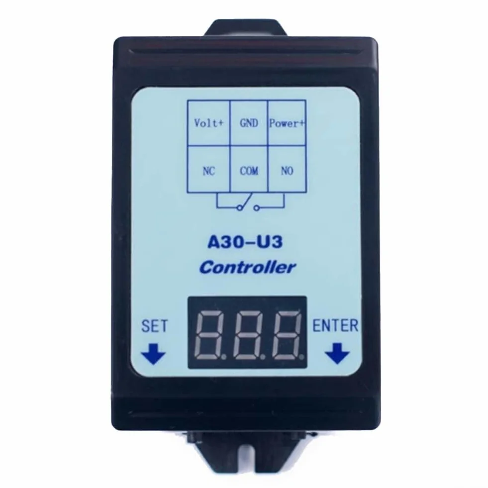 Relè di Tempo di Ritardo di Tensione DC A30-U3 Controller di Tempo di Ritardo 6-80V Gamma di Monitoraggio per Apparecchiature Elettriche per Carico di Contatto 30A 4 Modalità di Lavoro Tempo di