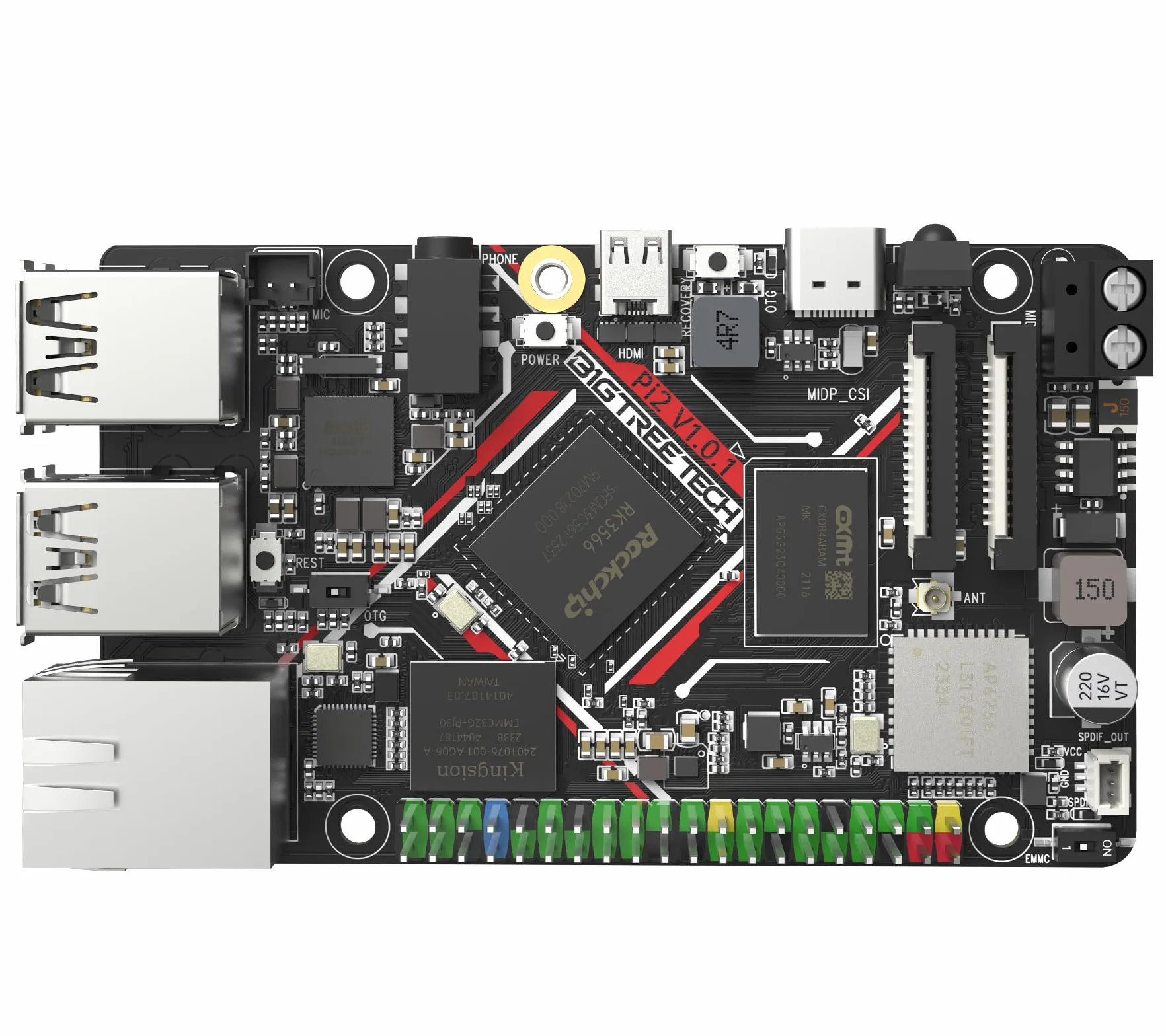 BIGTREETECH Scheda di controllo Pi 2 2 GB RAM Quad-Core Supporto DSI CSI WiFi, BTT Pi 2 Supporto Kraken Octopus/Pro/Max EZ SKR Series Scheda di controllo per eseguire Klipper VS Raspberry-Pi 4/3B per