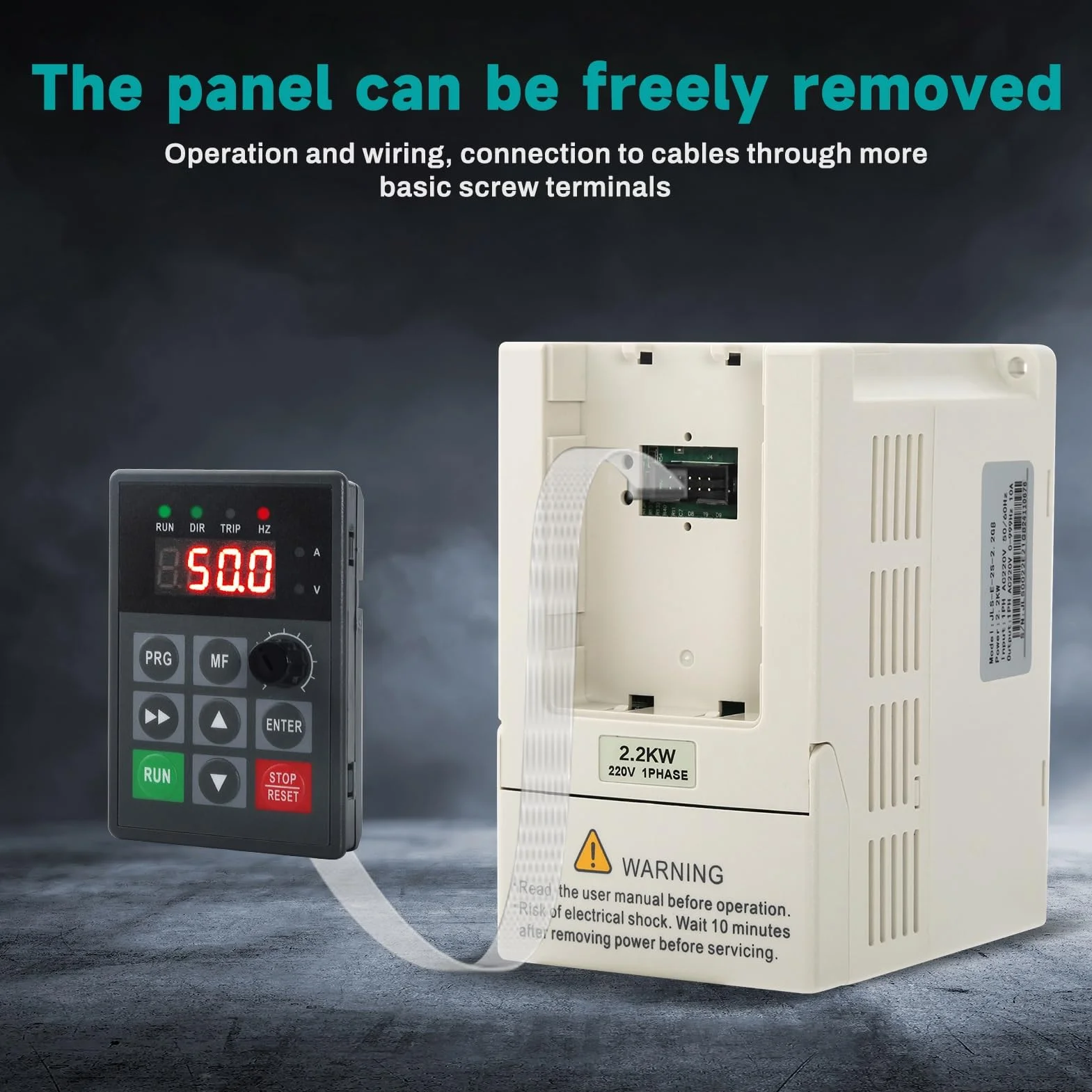 DEWIN Azionamento a Frequenza Variabile,2.2kW 220V Ingresso e Uscita Monofase,VFD Inverter Convertitore di Frequenza VFD（Modello di fabbrica:JLS-E-2S-2.2GB）