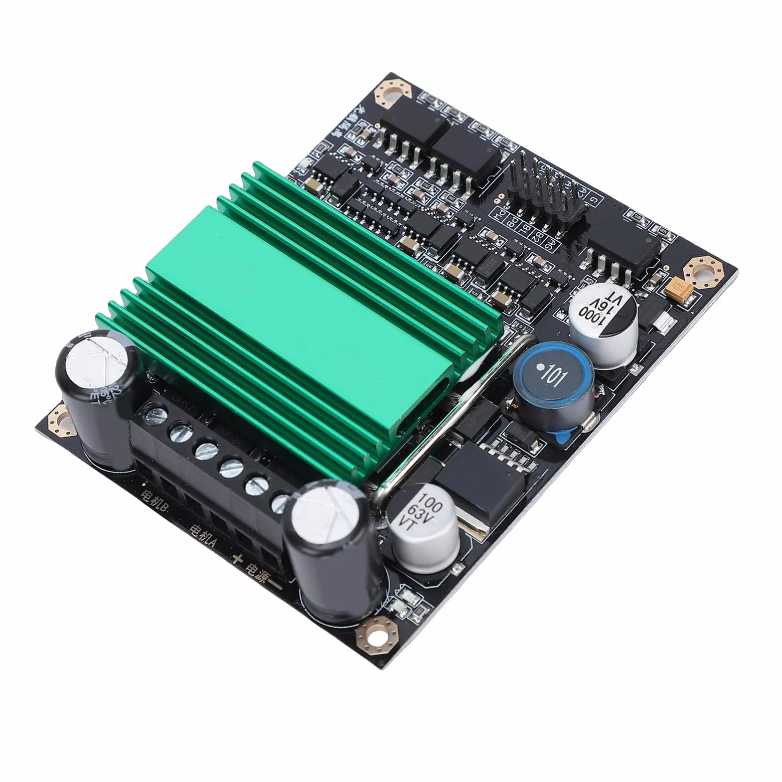 Modulo Driver Motore CC da 100 A, Controller A Ponte H A Doppio Canale con Dissipatore di Calore e Isolamento Optoaccoppiatore, Ideale per l'automazione Industriale di Robot Fai-da-te