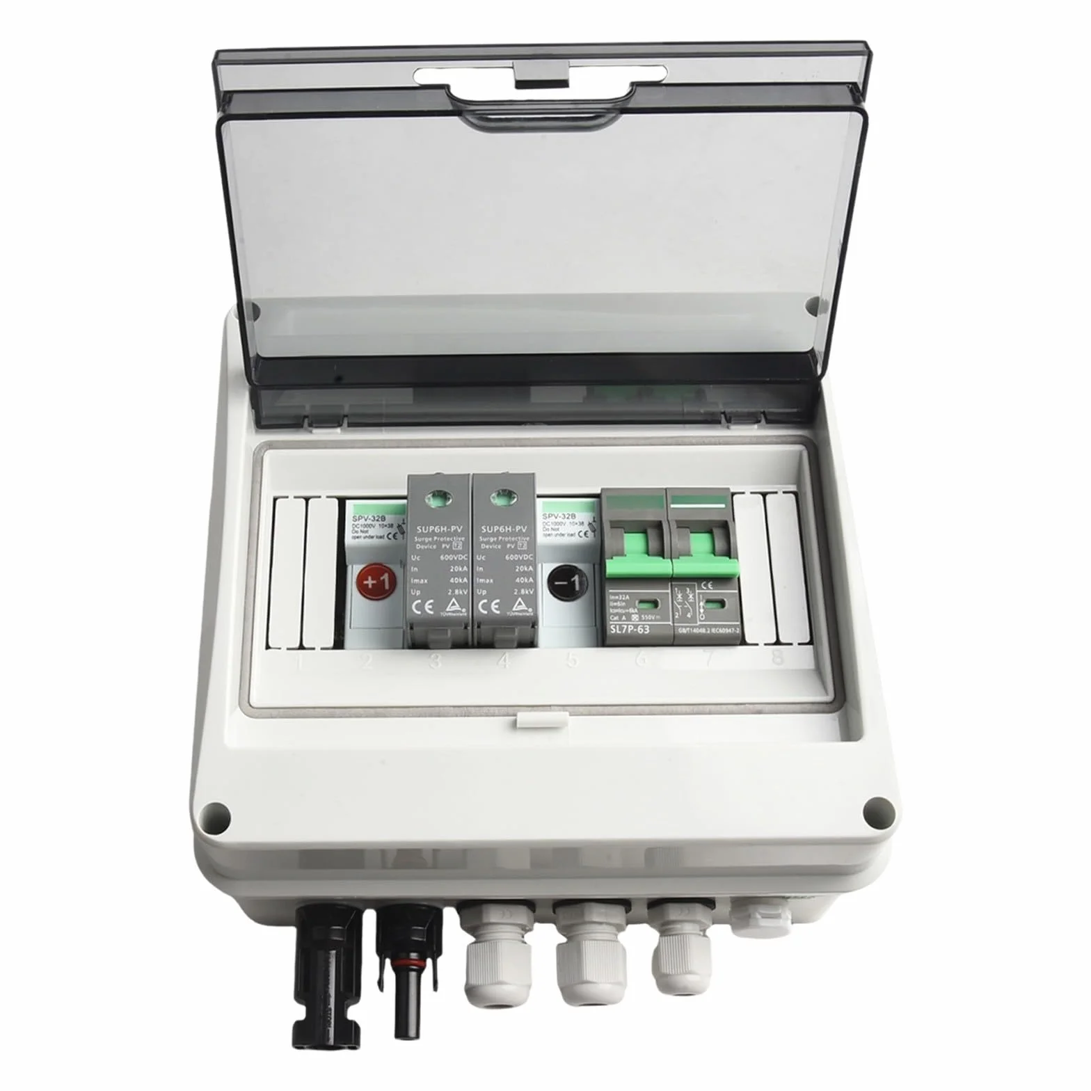 Scatola combinata solare fotovoltaica da 500 V, sistema di protezione impermeabile IP65 DC con fusibile MCB per pannelli solari sul tetto