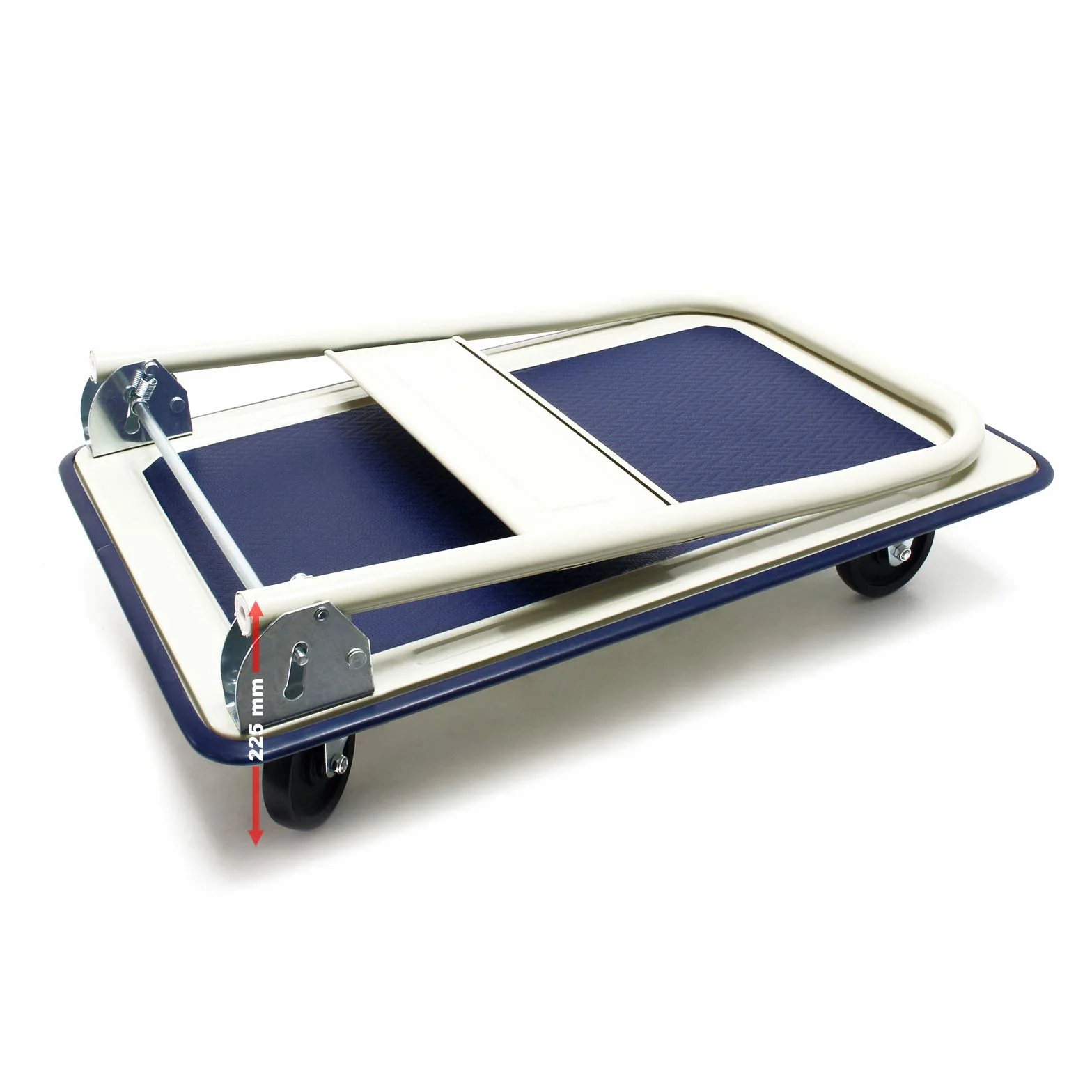 Carrello a pianale da magazzino max 300 kg con manico pieghevole