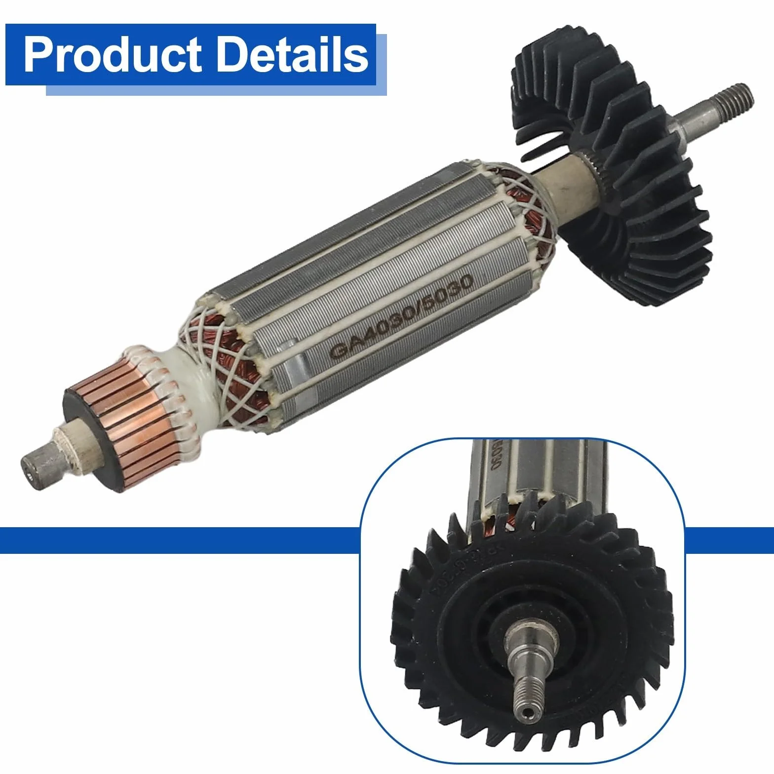 Gruppo rotore di armatura per smerigliatrice angolare, parte di ricambio in metallo compatibile con GA5030, GA4530, GA4030, GA5034, GA4534, GA4031 (110 V)
