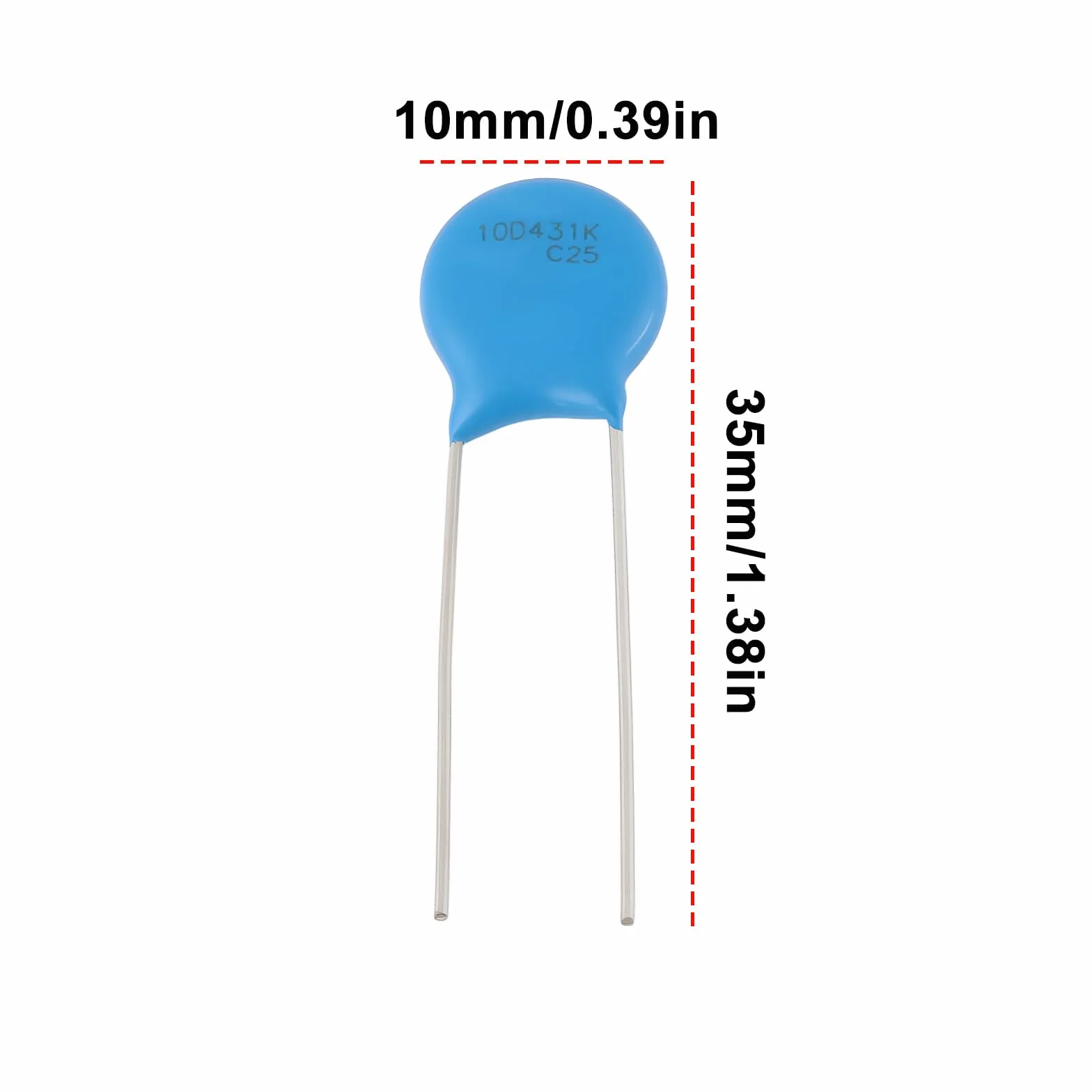 Varistore A Inserimento Diretto In Metallo 2 Pin 275 V CA 350 V CC B72210S0271K101