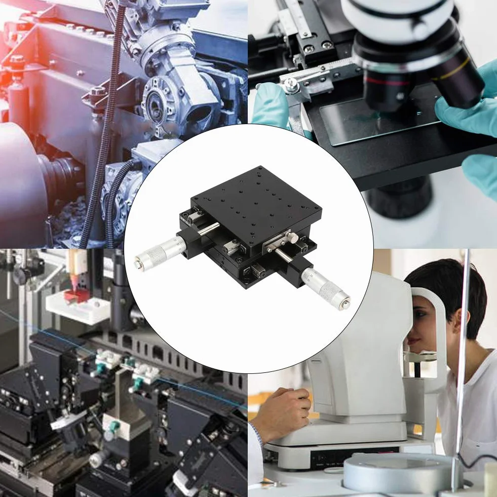Stage Lineare 100 x100 x 40mm,Lega di Alluminio Guida Lineare Fase Lineare Per L'Ispezione di Precisione In Laboratorio SEMY100-AC