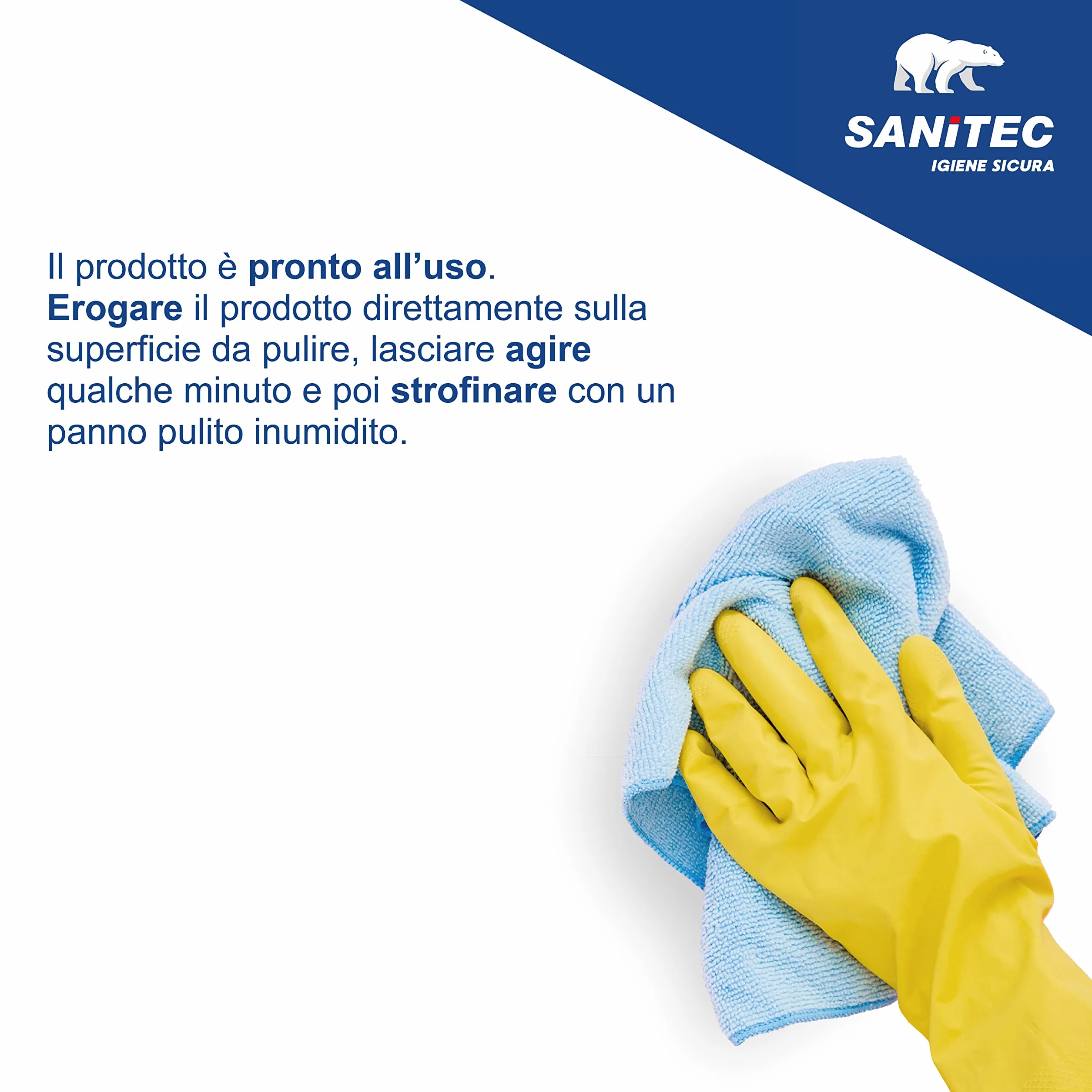 SANITEC igiene sicura Deink, Detergente Profumato, Sgrassante Specifico ed Efficace per Inchiostro, Colla, Grasso e Graffiti, Pulizia Senza Risciacquo e Senza Aloni, Made in Italy, 6 Flaconi 750 ml