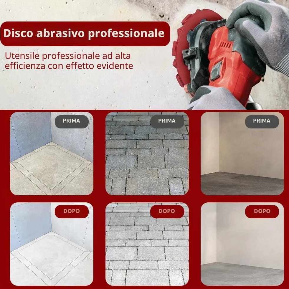 Mola a Tazza Diamantata Disco Diamantato 125 x 22,23 mm, Disco Abrasivo Diamantato per levigare Cemento Mattoni Muratura Granito Pietra Intonaco Gesso Qualità Industriale (Rosso)