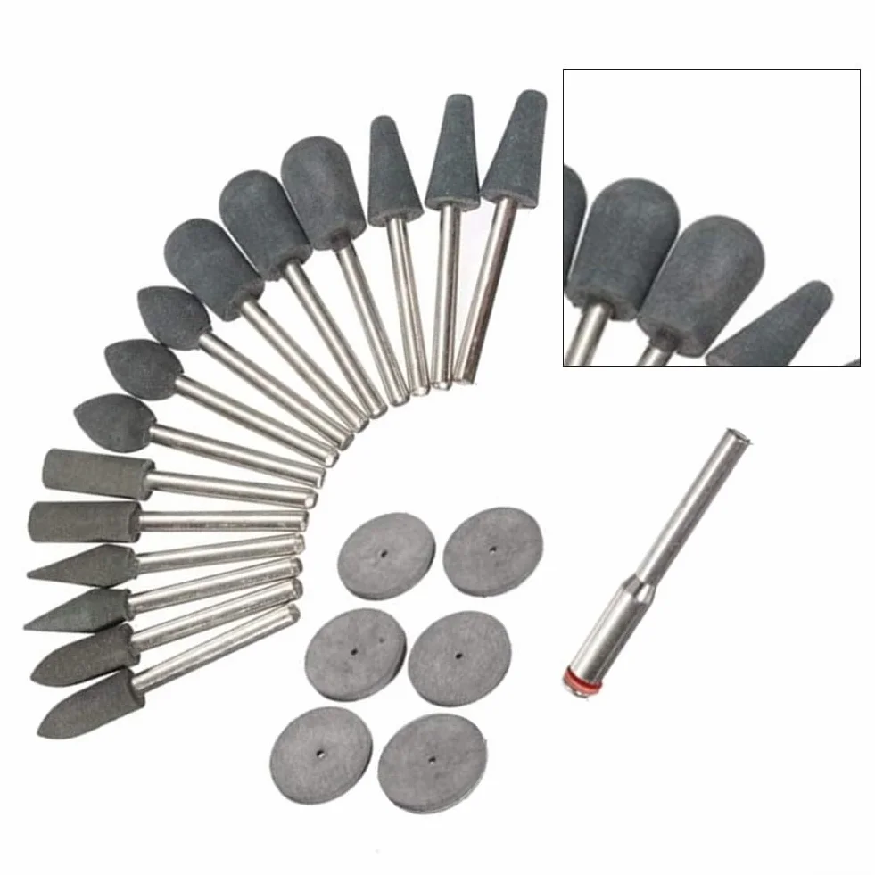 Set di 22 dischi in gomma per smerigliatura e utensili rotanti, accessori per lucidatura e sbavatura multi materiale per pietra, metallo, vetro, adatto per elettrici