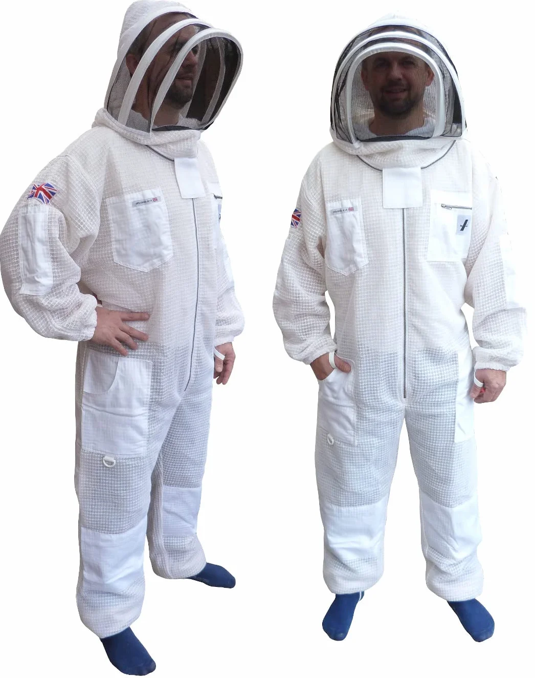Tuta da apicoltura bianca ultra ventilata a 3 strati per apicoltura, bianco, XS