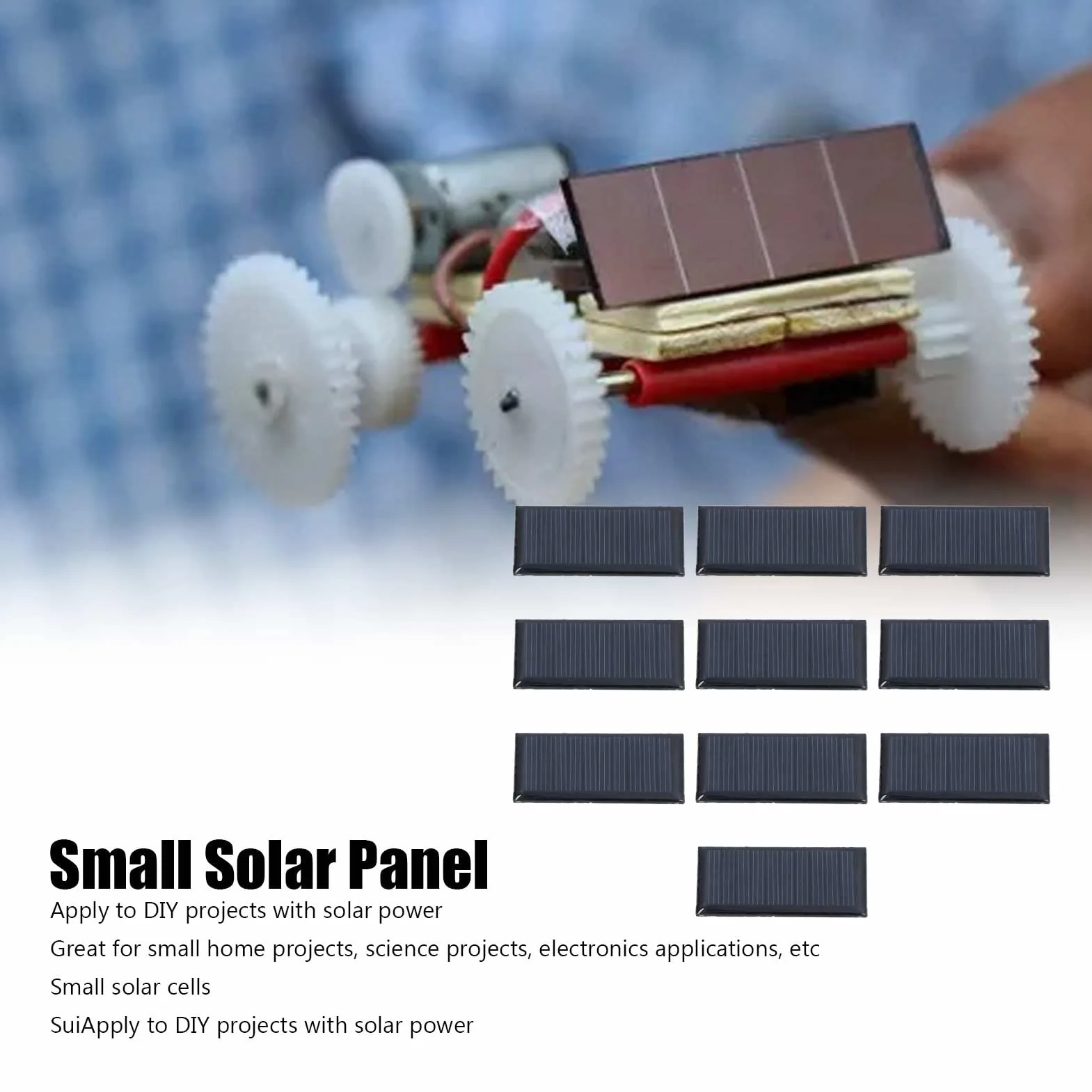 Mini Pannelli Solari Polisilicon 5V 300mA 0 15W 10 Pezzi per Progetti Fai da Te e Luci Solari Resistenti alle Intemperie per Esterno
