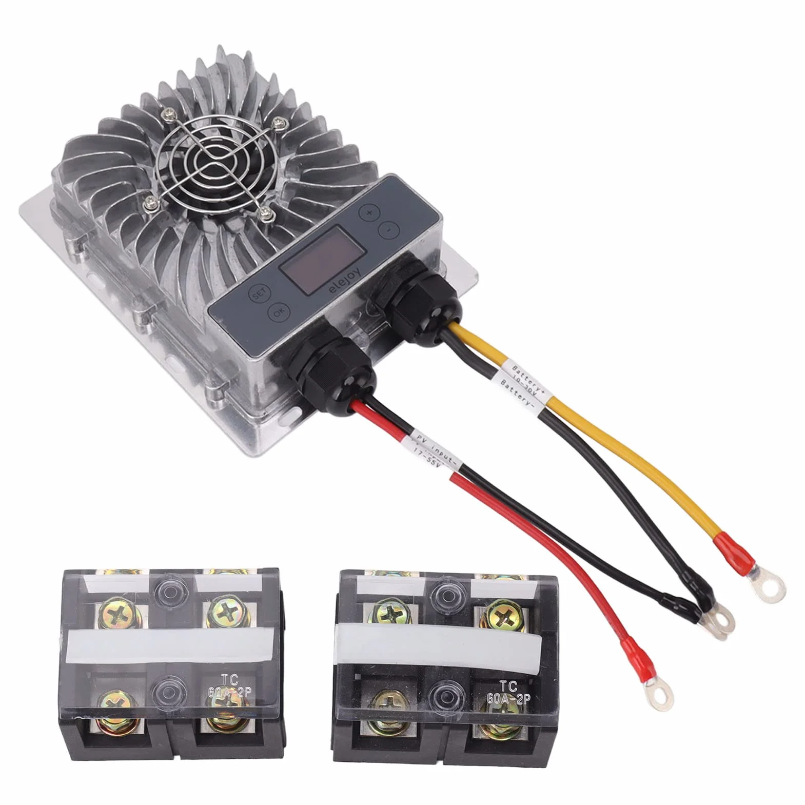 Hyuduo Regolatore di Carica Solare, Regolatore del Pannello Solare MPPT da 600 W Ingresso Regolabile da 10 a 30 V con Display LCD, Protezione da Sovracorrente per la Ricarica della Batteria Fuori