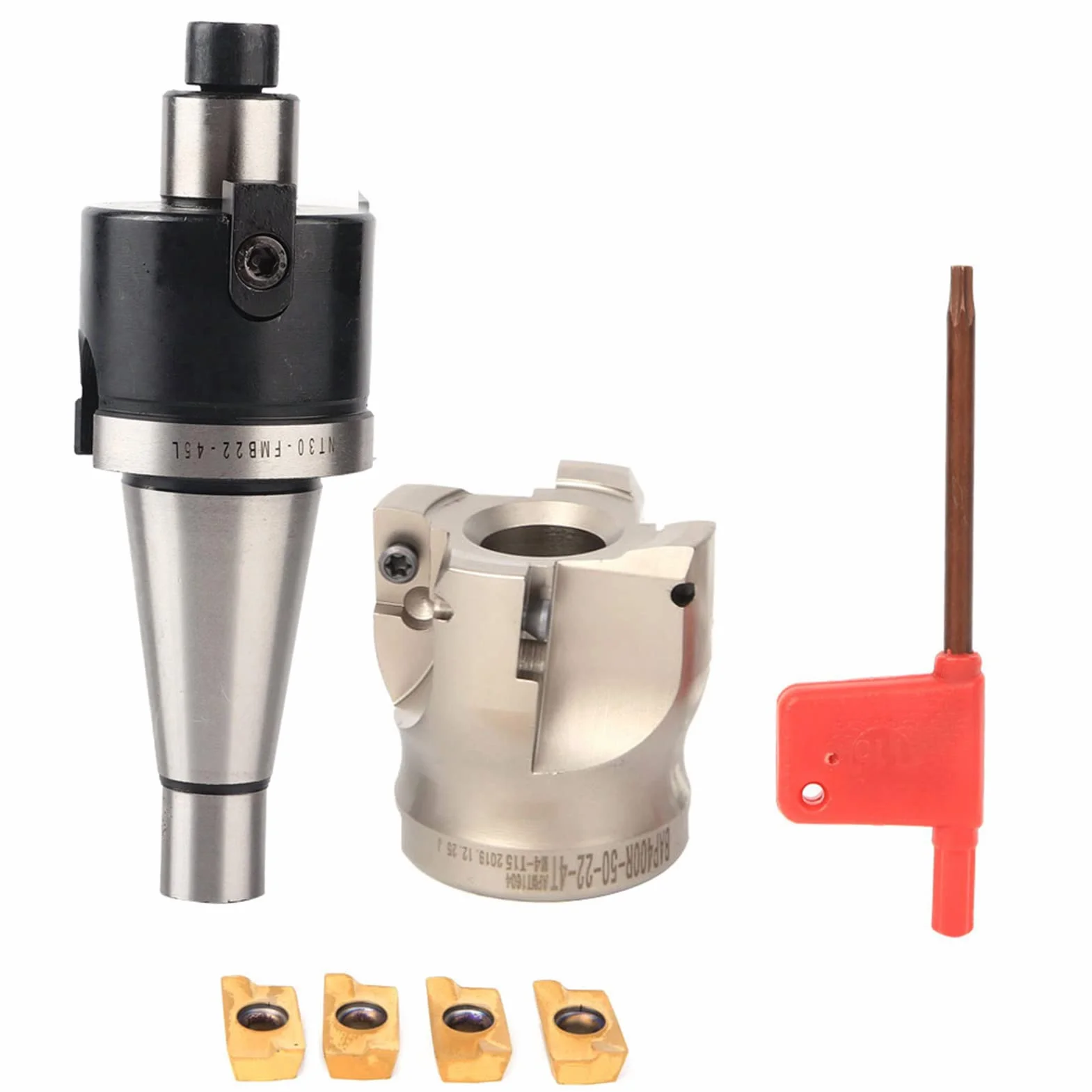 Portafresa, Portapinza NT30-FMB22 + 50 Taglierina + APMT1604 Inserti per Fresatura Set di Utensili per Scanalatura CNC, Pinze per Router (NT30-FMB22+50 disco