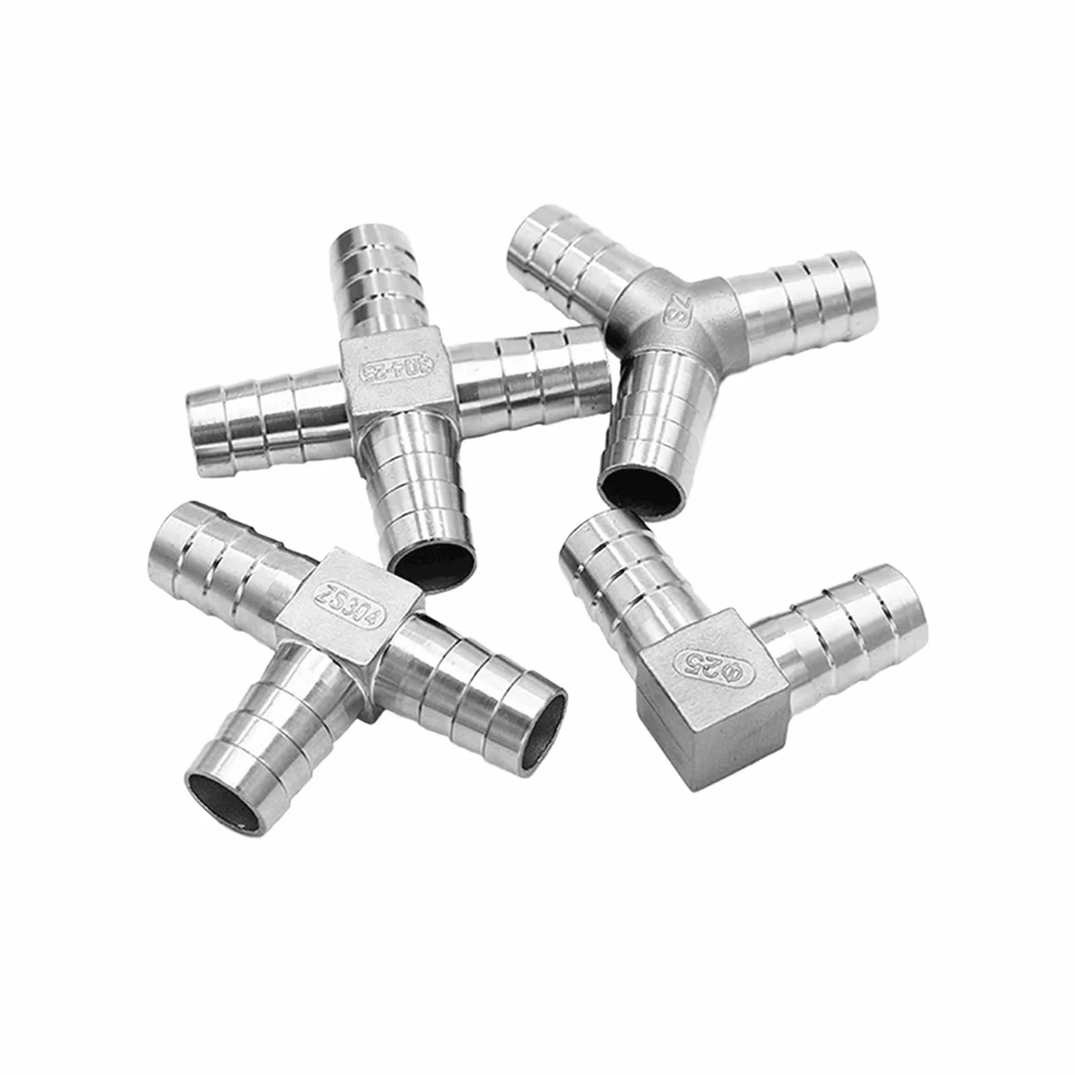 Raccordo for tubo in acciaio inossidabile 304 da 4 mm, 6 mm, 8 mm, 10 mm, 12 mm, 13 mm, 14 mm, 15 mm, 16 mm, 19 mm, con portagomma, a pagoda, a T, a Y, a croce, a 3 e 4 vie(T-Type 50mm)