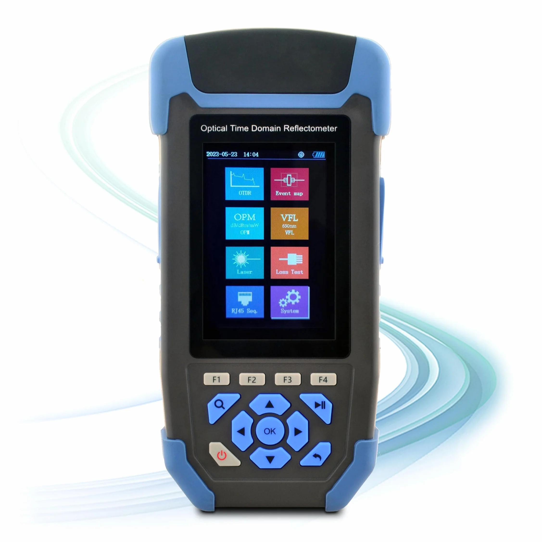 1310/1550 nm 24/22 dB 8 in 1 OTDR + scheda evento+test di perdita+VFL+OPM+OLS+RJ45 e illuminazione 3,5" Screen LWL Tester con SC/UPC+LC/UPC&APC (OTDR42F-T1)