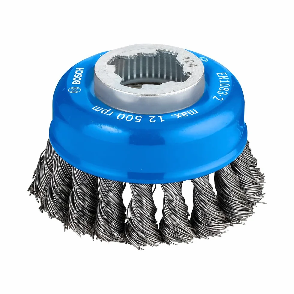 Bosch Professional 2608620727 Spazzola a Tazza Intrecciato Heavy, per Metallo, X-Lock, Ø 75 mm, Spessore Filo 0.5 mm, per Ø125 mm