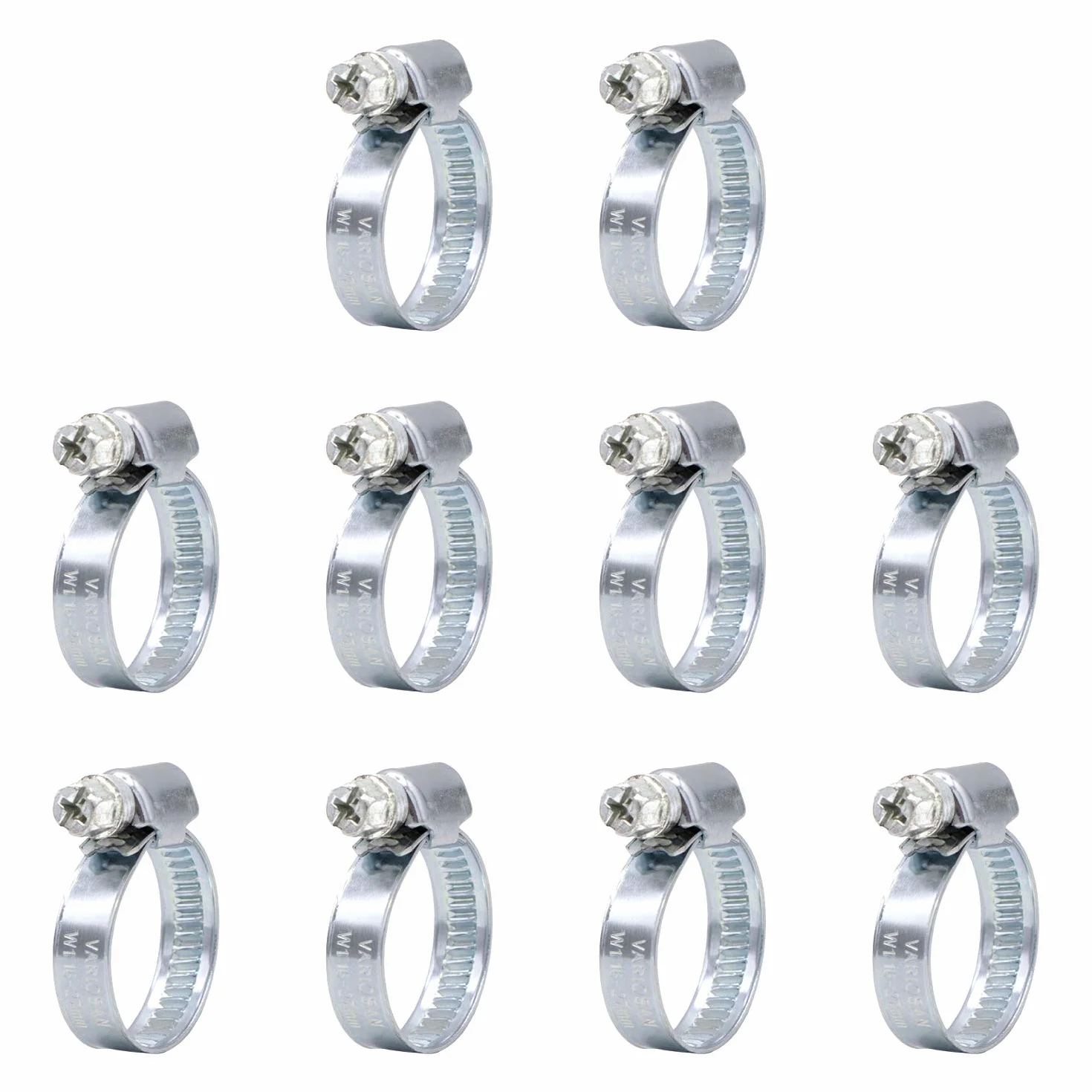 VARIOSAN Fascetta Stringitubo Set 11077 10 pezzo Campo di serraggio 16-27 mm Larghezza 9 mm W1