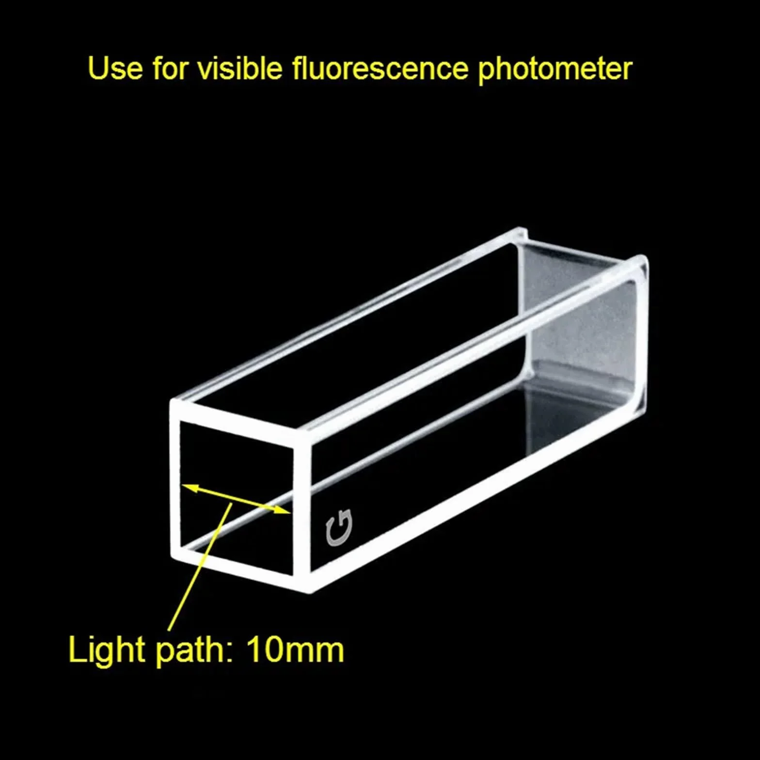 Cuvetta in vetro per fluorescenza 10 mm finestre trasparenti 4 lati fritta alta trasmissione luce 2/PK