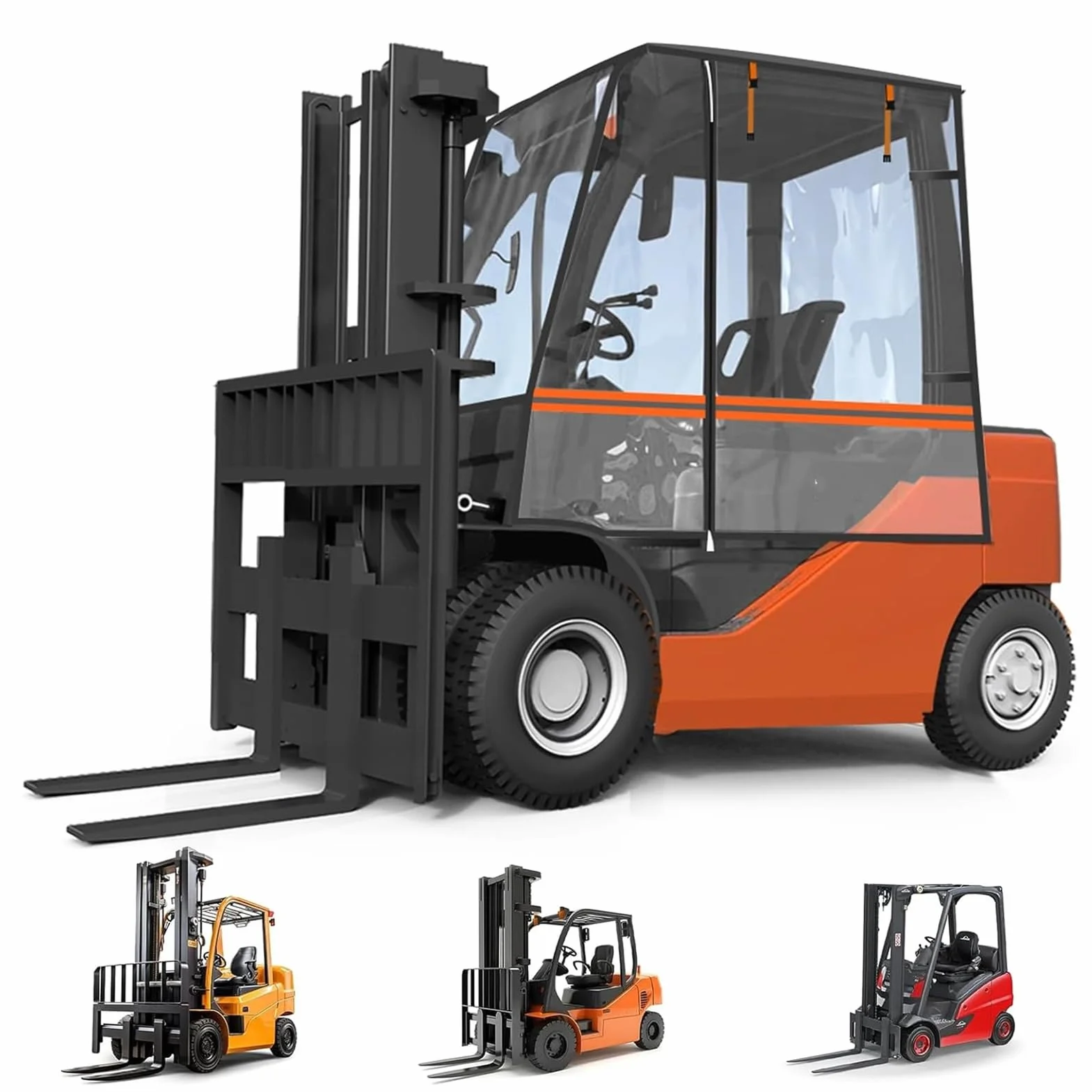 Jiawu Copertura del Carrello Elevatore, Copertura Trasparente della Cabina del Carrello Elevatore Universale, Copertura del Carrello Elevatore per Pioggia, Protezione UV Tutto Il Tempo