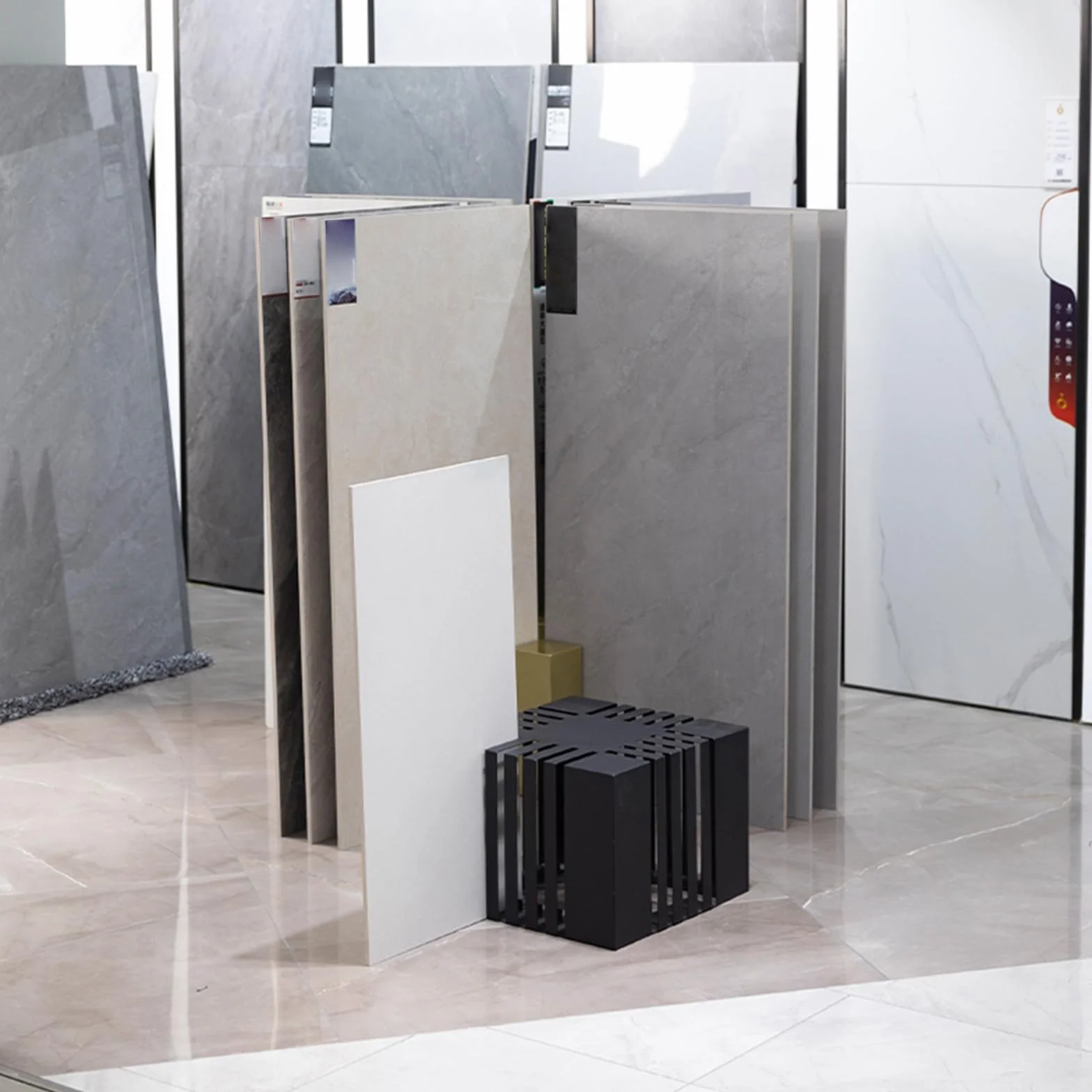 Espositore per Piastrelle in Ceramica,Espositore Piastrelle da Pavimento,Design Rettangolare, 20 Slot,Adatto Showroom, Negozi al Dettaglio