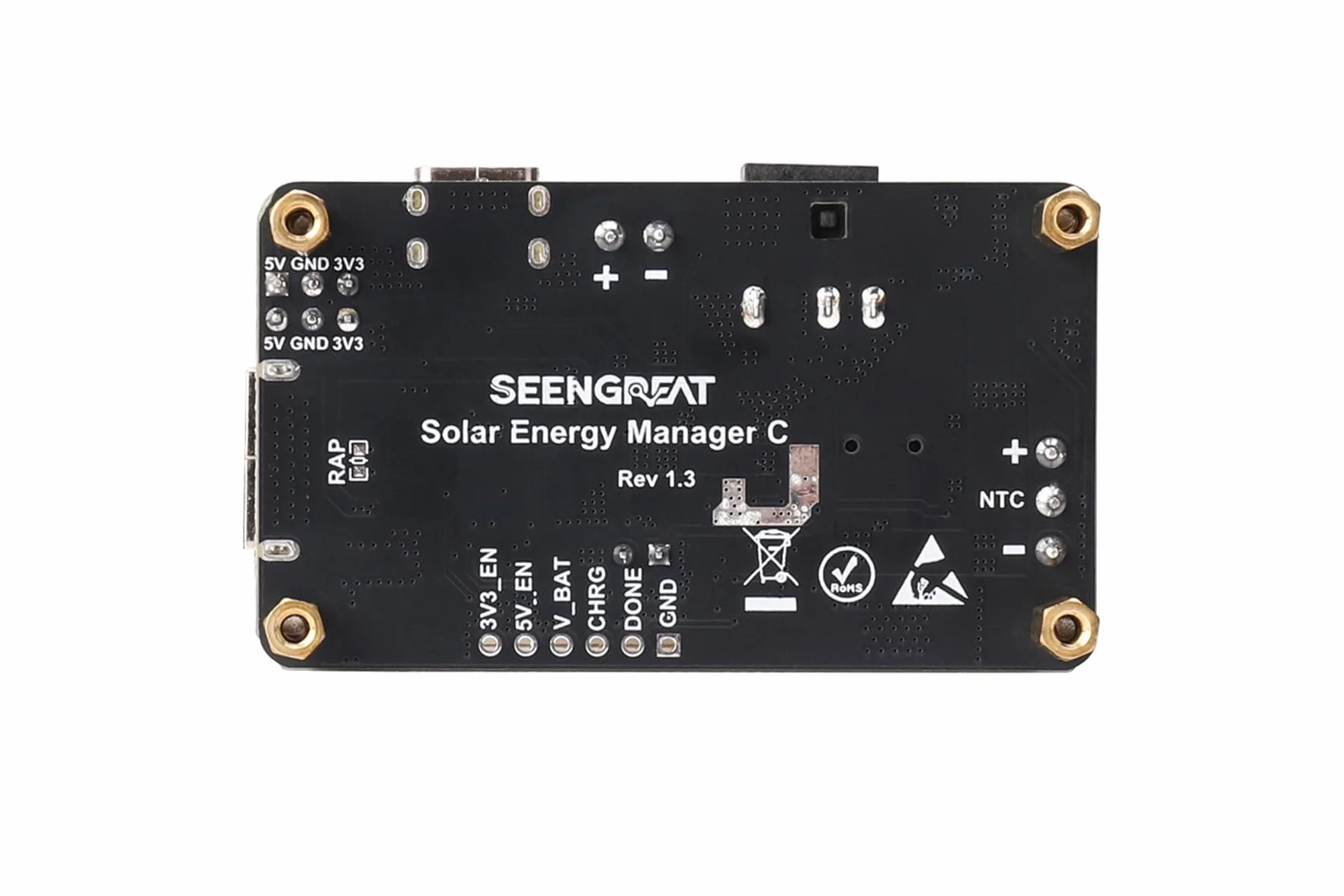 Solar Energy Manager C, DIY Solar Power Management Module, 5V Solar Panel/USB Input, 3.3V/5V Output, Battery Protection for STEAM IoT