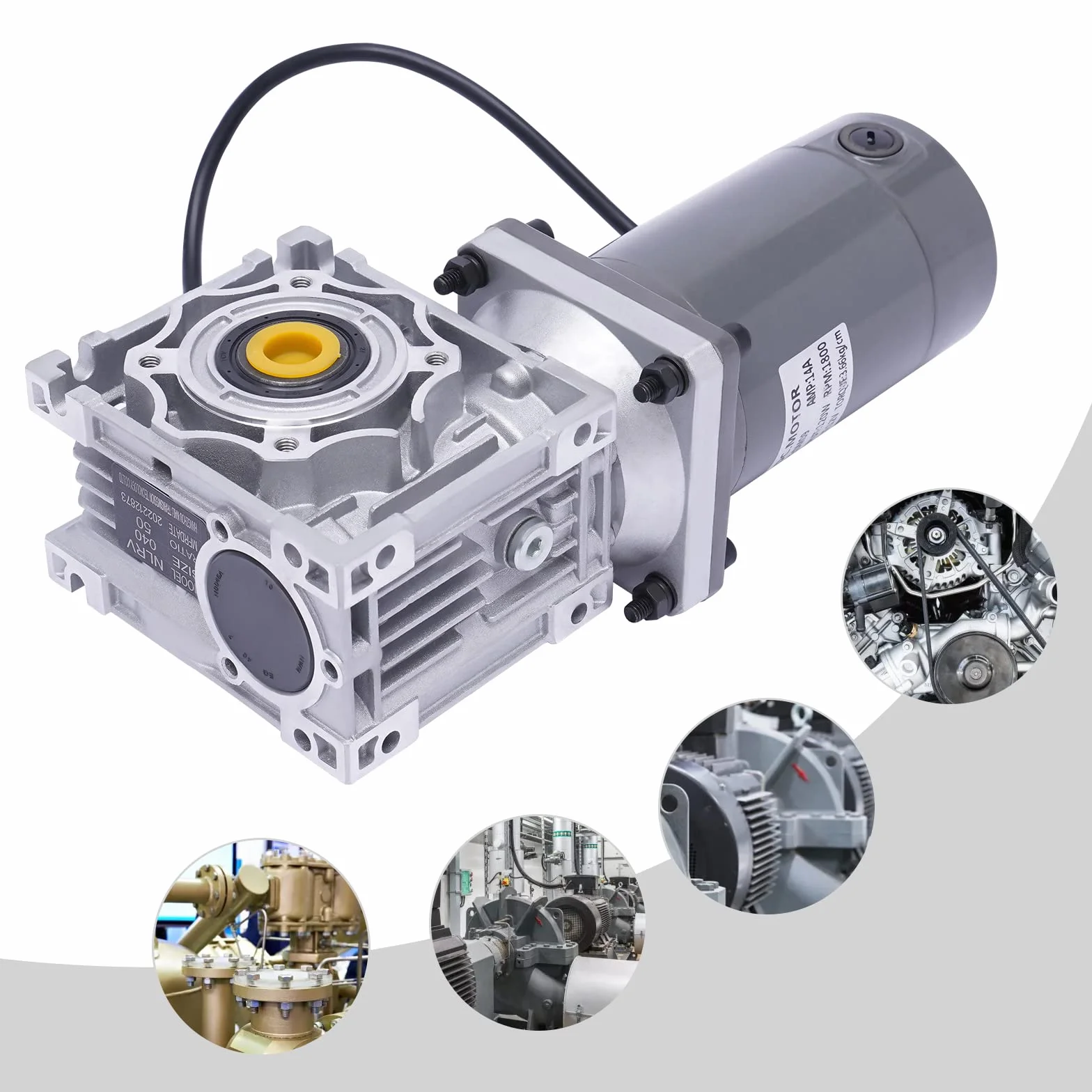 Motore a ingranaggio DC da 12 V, 120 W, 1800 giri/min, velocità di rotazione regolabile, con autobloccante per griglie/miscelatore/porte/finestre (50 k)