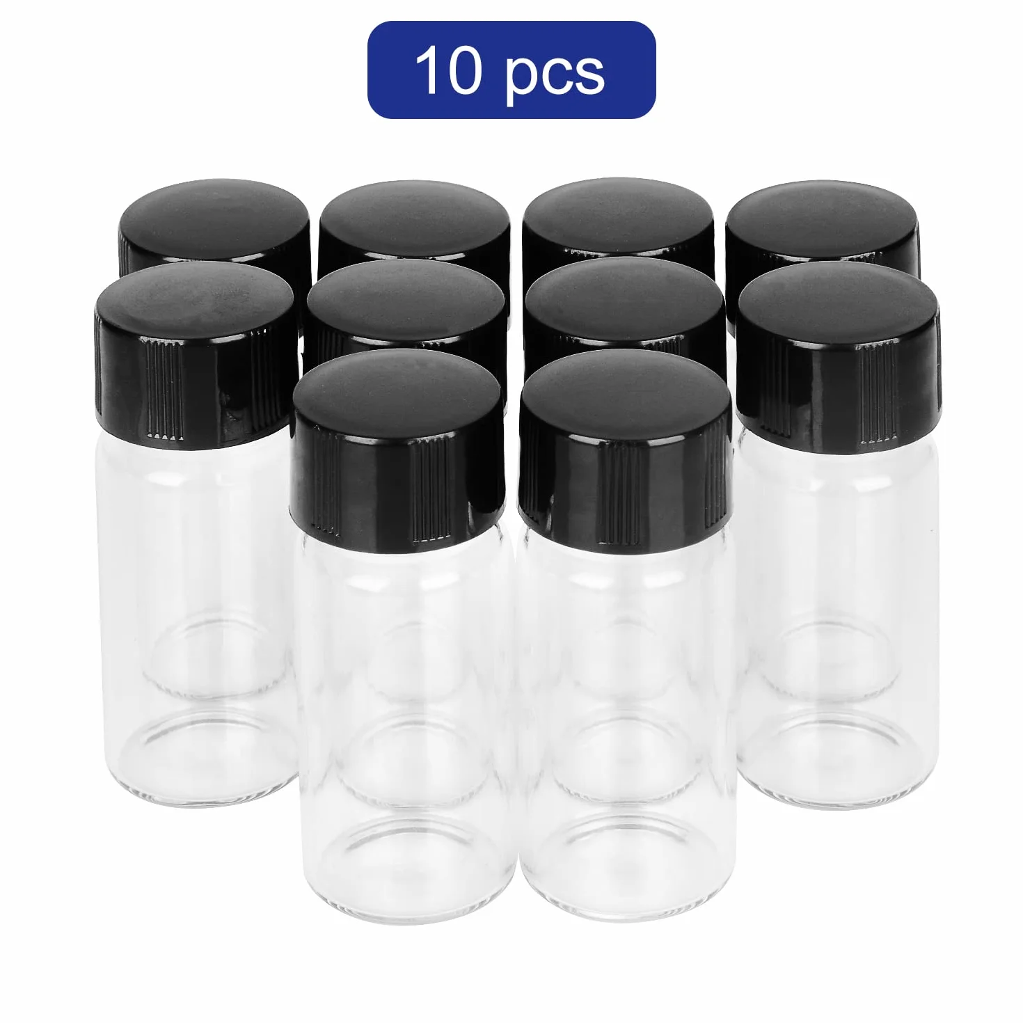 Labasics Viali Campione in Vetro Trasparente con Tappo a Vite, 10 ml, Confezione da 10