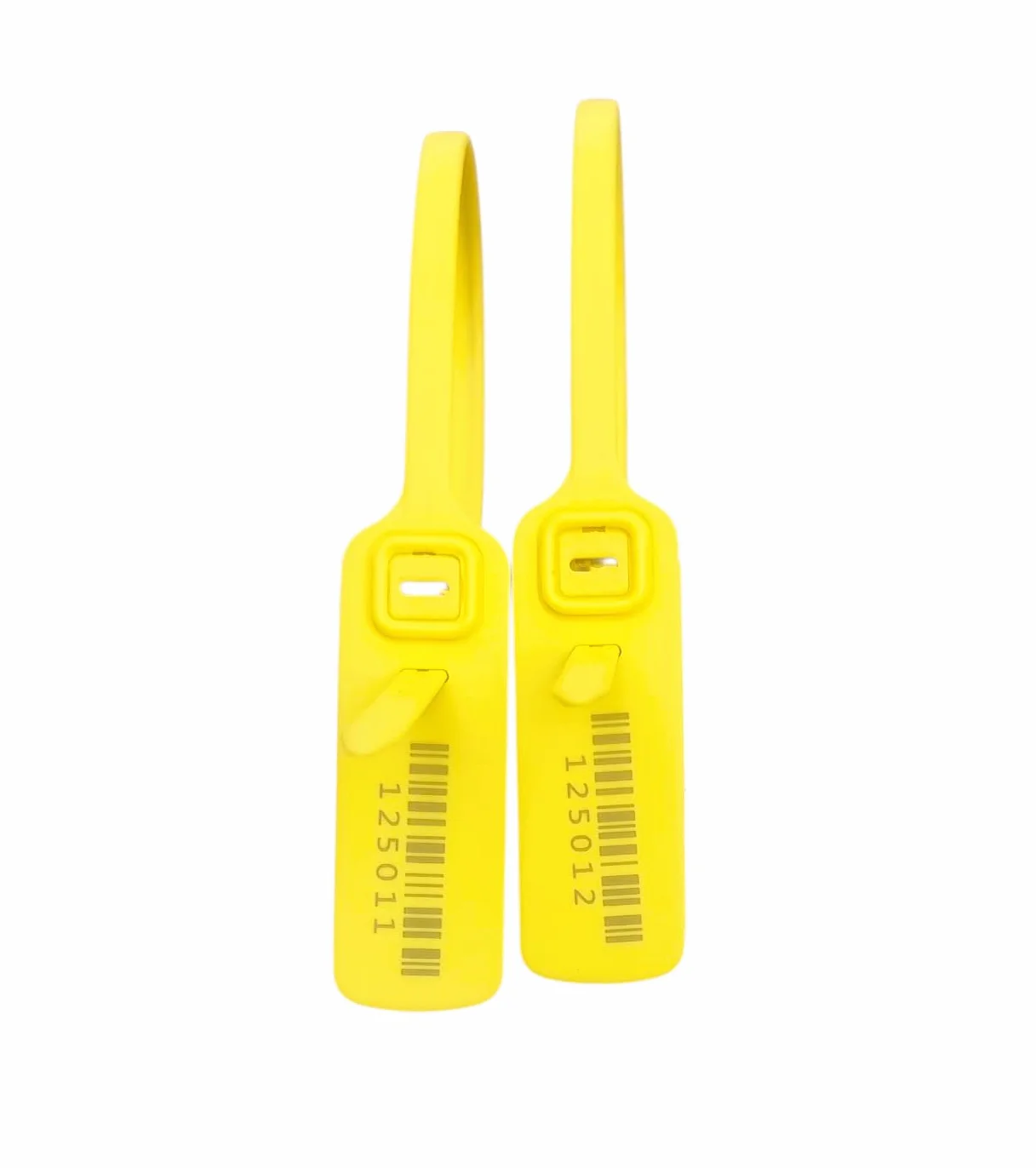 1000 x 40 cm Guarnizione di sicurezza in plastica gialla con cinghia piatta – numerate con codice a barre, antimanomissione – per container, gabbie, carrelli, spedizioni di alto valore
